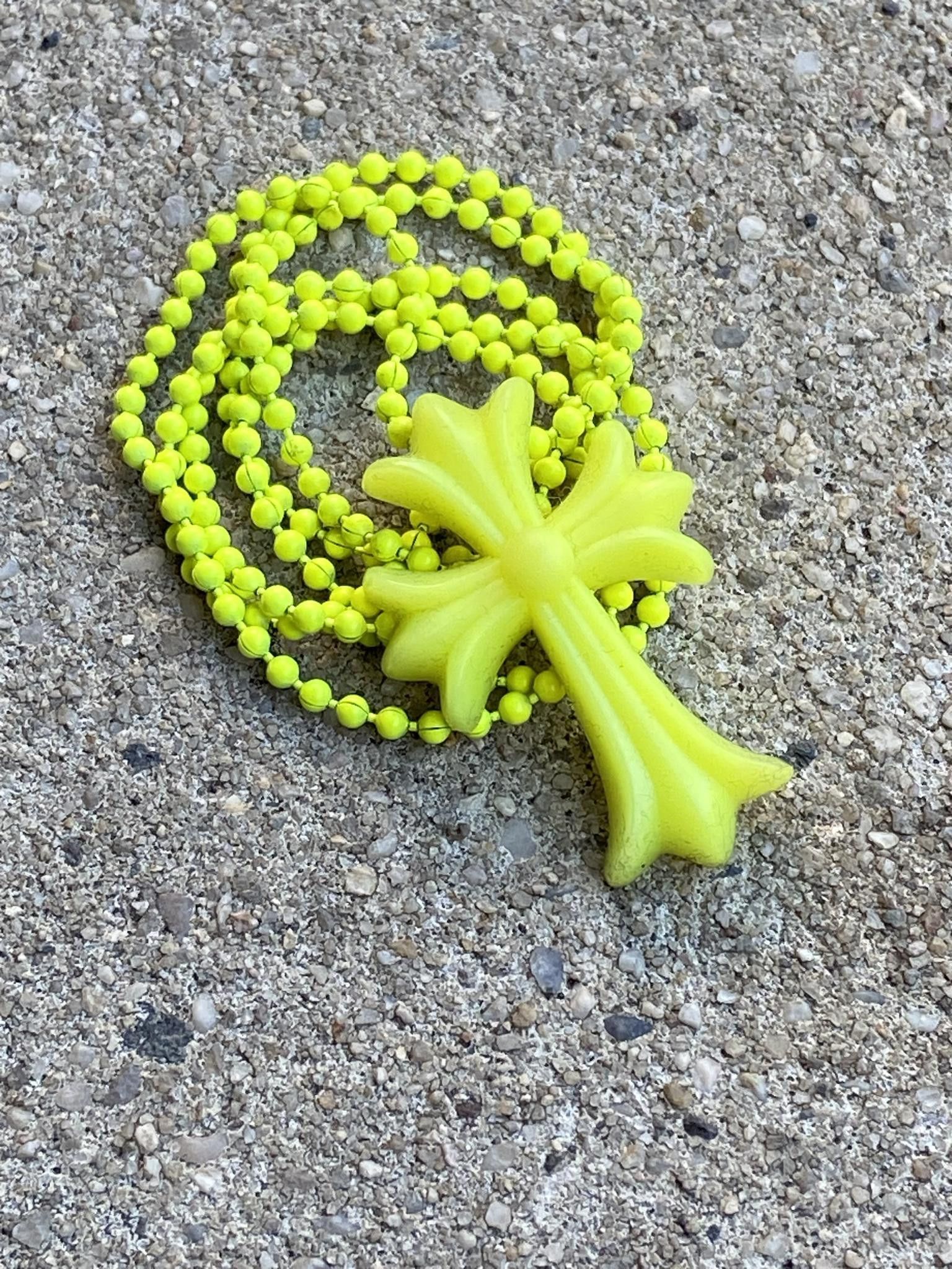 image of Chrome Hearts Neon 'silichrome' Cross Necklace/pendant, Men's