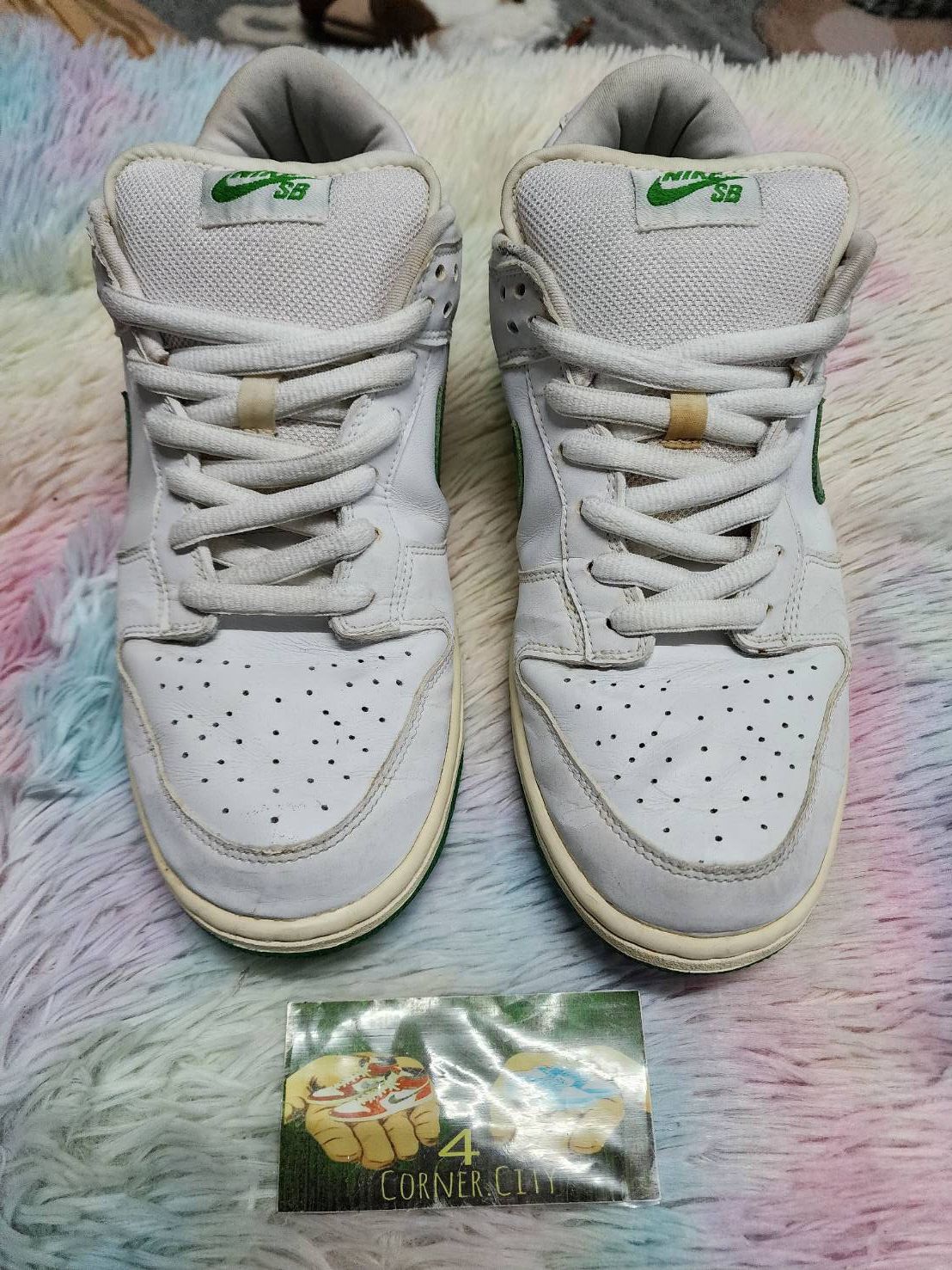 Nike Nike Sb Dunk Low Classic White Green Size US 10.5 / EU 43-44 - 2 Thumbnail