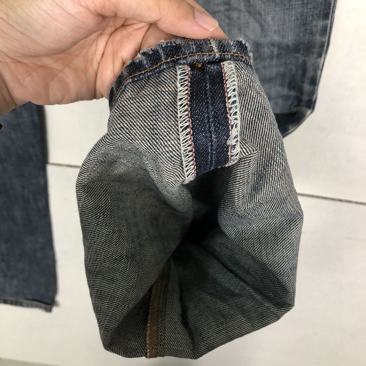 Japanese Brand Rare Punk Design Distressed DenimJeans Gap 1969 IsseyMiyake Size US 32 / EU 48 - 11 Thumbnail