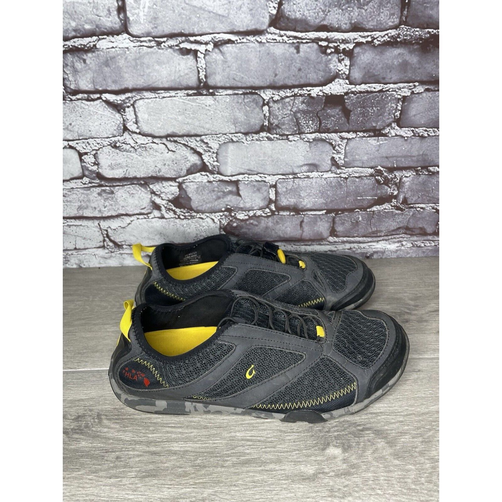Olukai Olukai Shoes Eleu Trainer Black Camo Yellow Comfort Walking Size US 11 / EU 44 - 18 Thumbnail