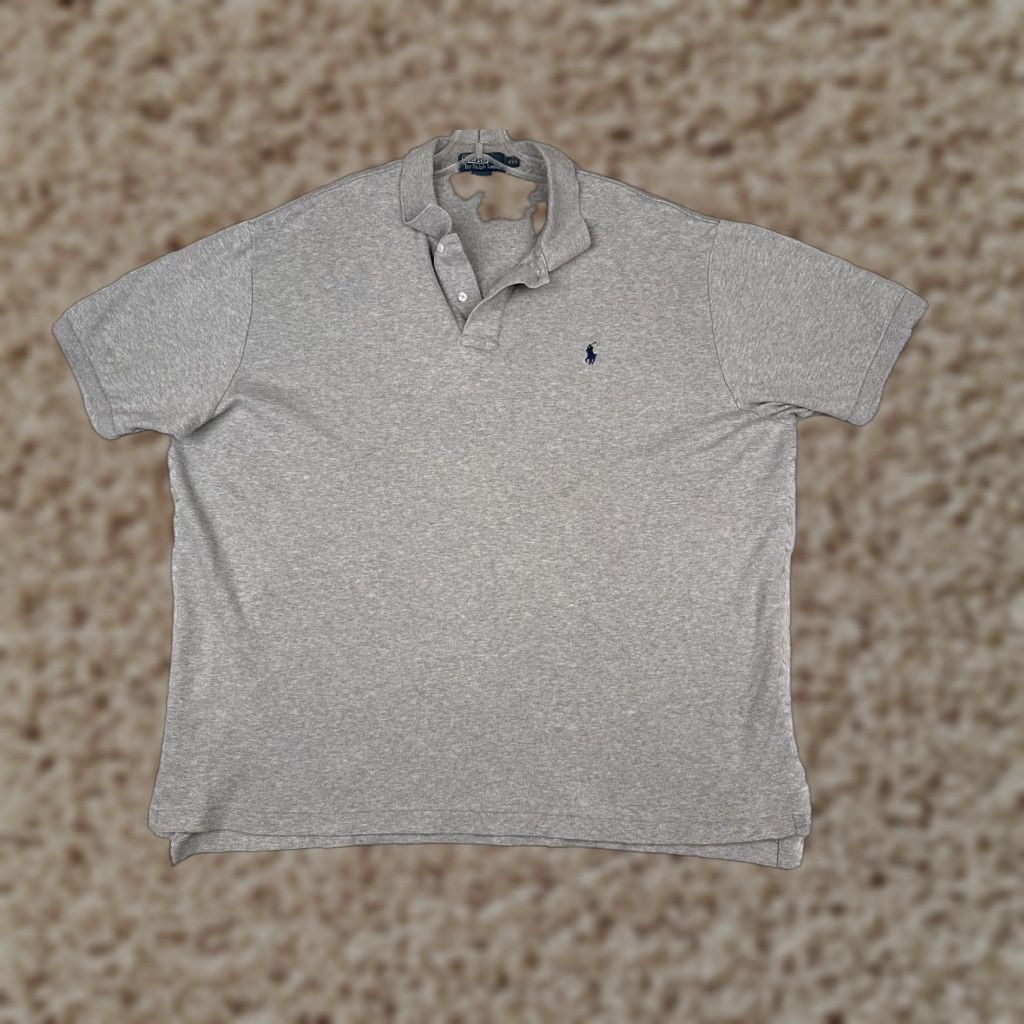 Ralph Lauren VINTAGE Polo Ralph Lauren Polo Shirt Men 2XL Gray 100% Cotton Short Sleeve Polo Shirt Mens Size US XXL / EU 58 / 5 - 1 Thumbnail