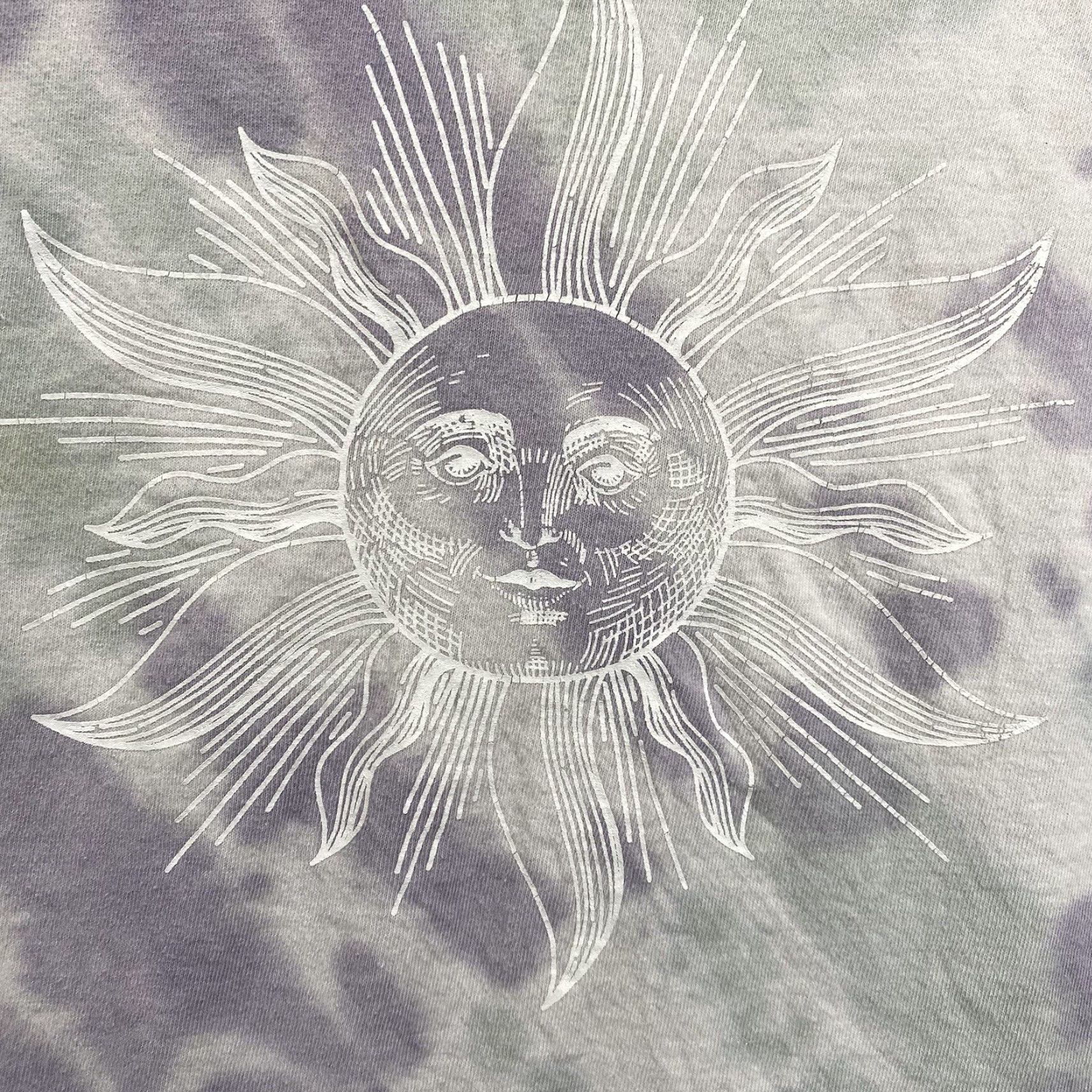 Vintage VINTAGE Desert Dreamer Women's T-Shirt Boxy Fit Summer Tie Dye Purple White Short Sleeve Moon Sun Boho Casual Size L / US 10 / IT 46 - 5 Thumbnail