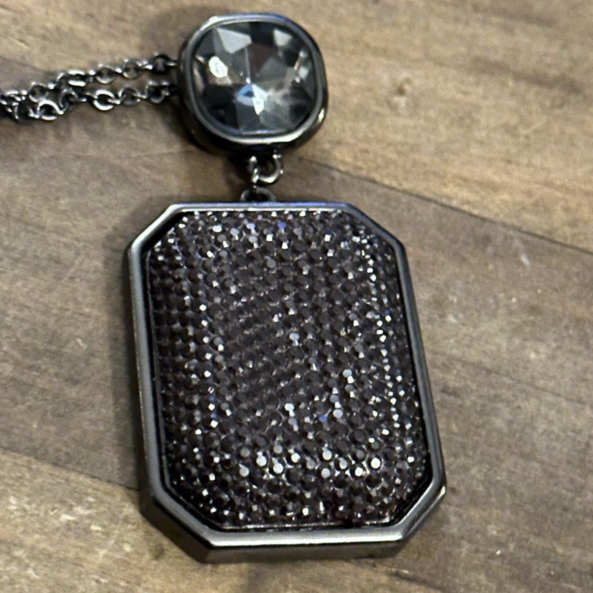 Other Gunmetal honeycomb drop pendant necklace Size ONE SIZE - 4 Thumbnail