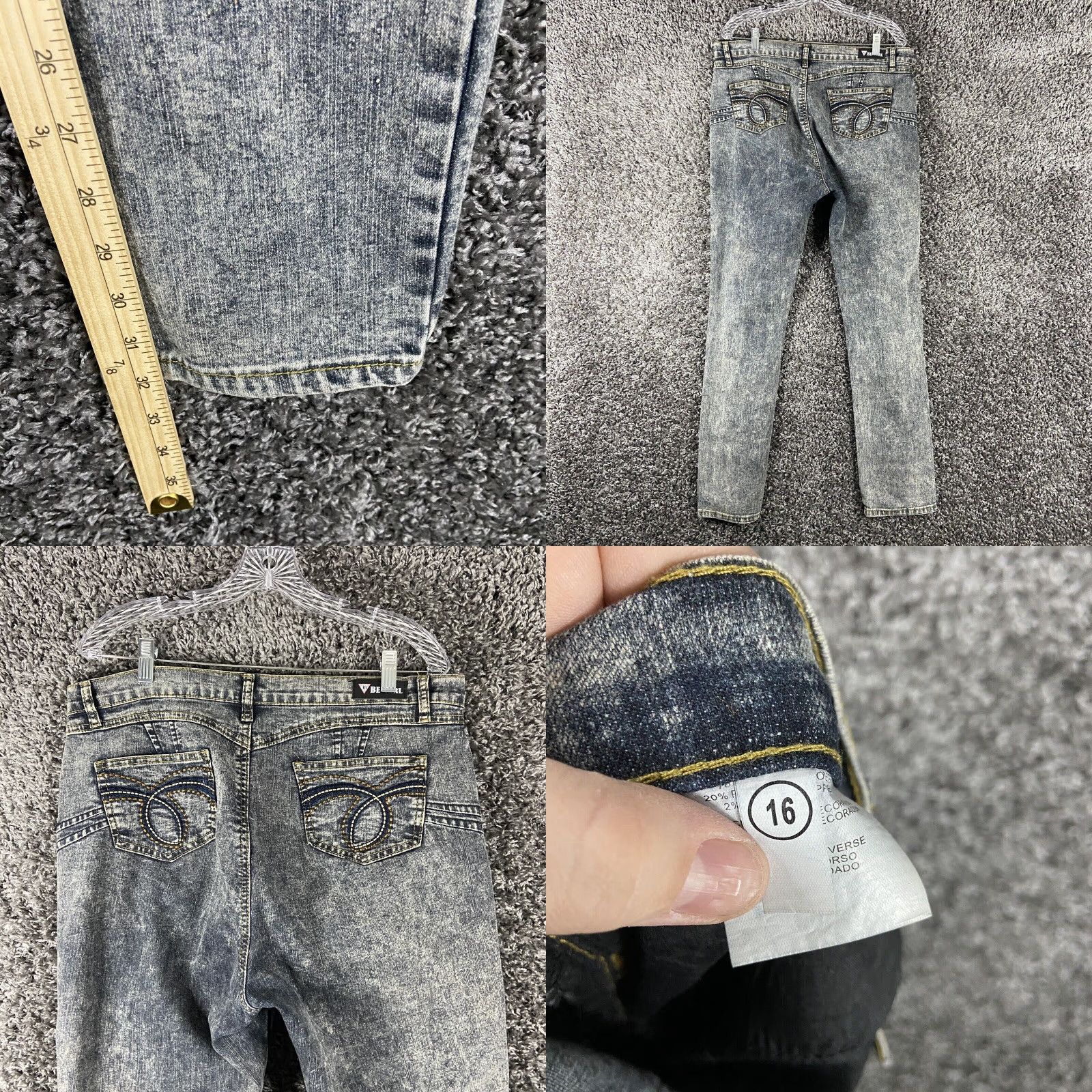 Vintage BE GIRL Butt Lifter Distressed Gray Skinny Jeans Women's Size 16 Size ONE SIZE - 8 Thumbnail