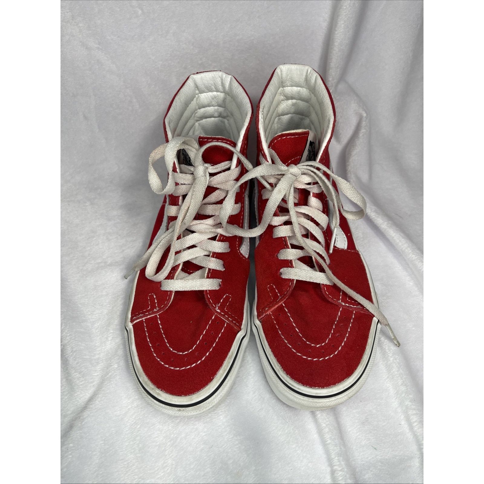 Vans VANS Sk8 Hi-Top Sneaker Red & White - Women’s Sz 6.5 - NICE! Size US 6.5 / EU 39-40 - 2 Thumbnail