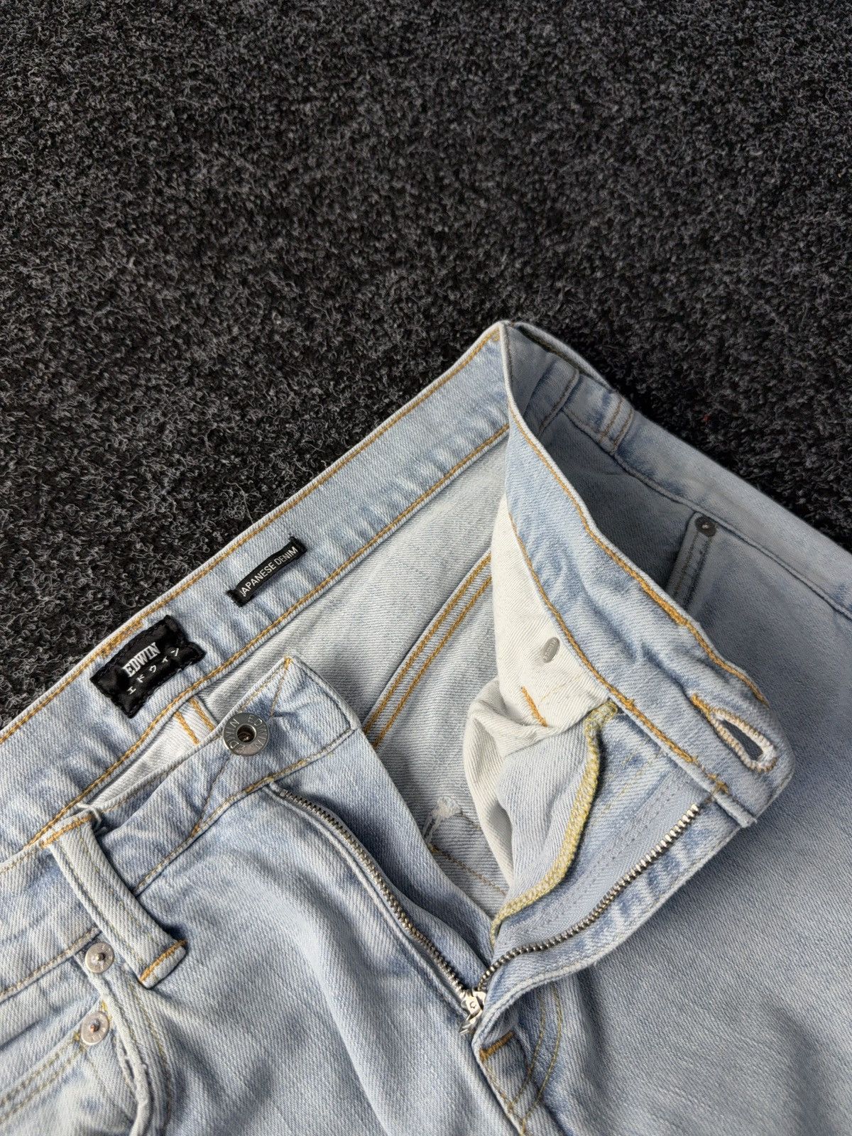 Edwin Vintage 00s Distressed Edwin Light Wash Straight Jeans Size US 33 - 7 Thumbnail