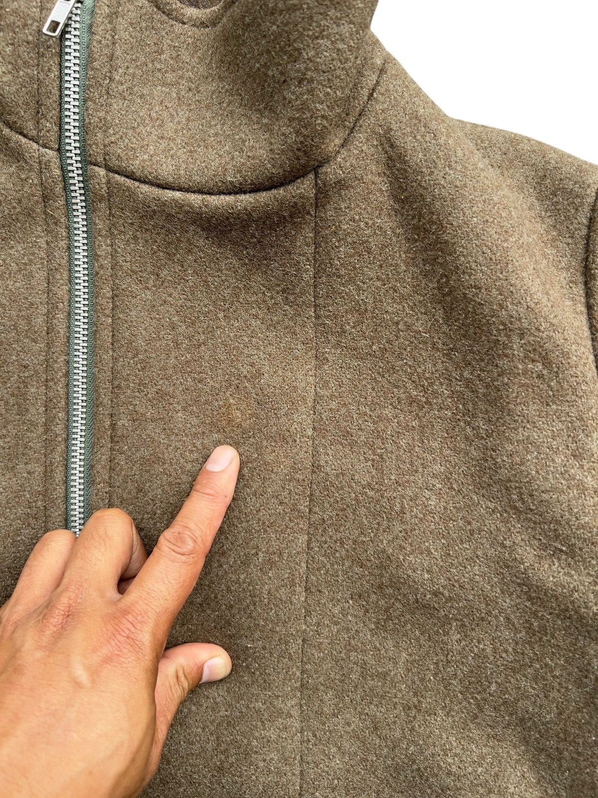 Issey Miyake Issey Miyake Sunaokuwahara Army Green Fur Woll Jacket Size US S / EU 44-46 / 1 - 7 Thumbnail