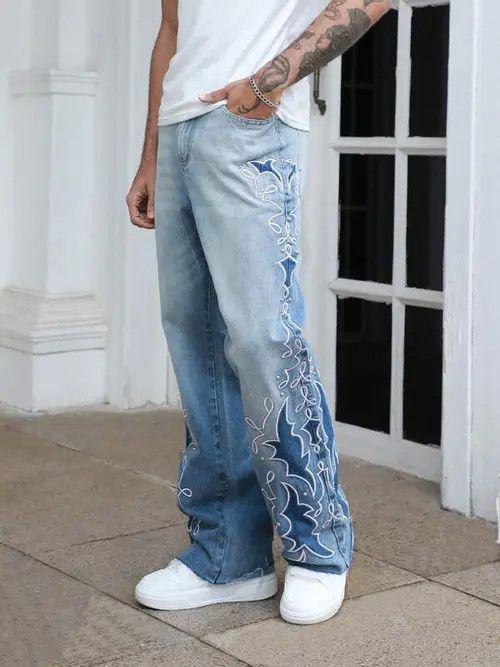 Jean VINTAGE denim jeans Y2K Straight RAP Size US 36 / EU 52 - 4 Thumbnail