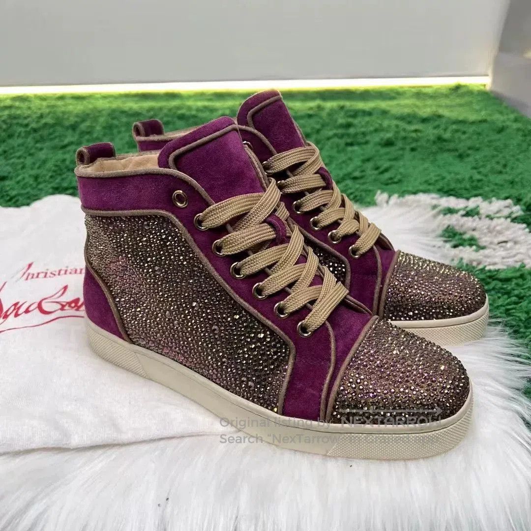 Christian Louboutin Christian Louboutin Suede Purple Diamond Sneakers. Size US 6 / IT 36 - 4 Thumbnail