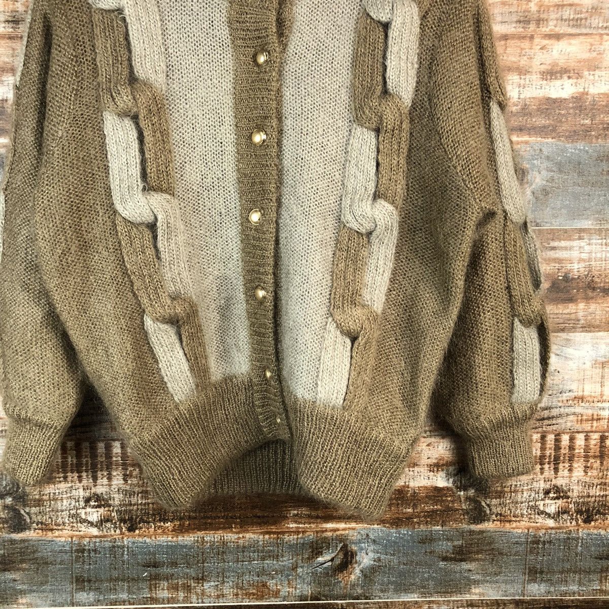 Homespun Knitwear Japan mohair shaggy vtg Pattern knitwear Cardigans #A2457 Size M / US 6-8 / IT 42-44 - 3 Thumbnail