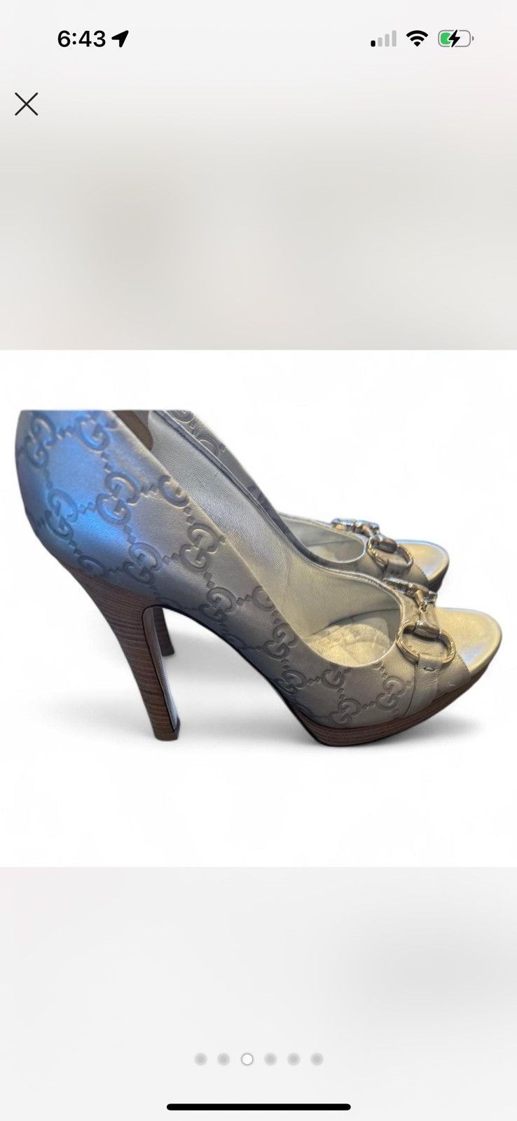 Gucci Vintage Gucci GG monogram peep-toe heels Size US 8.5 / IT 38.5 - 4 Thumbnail