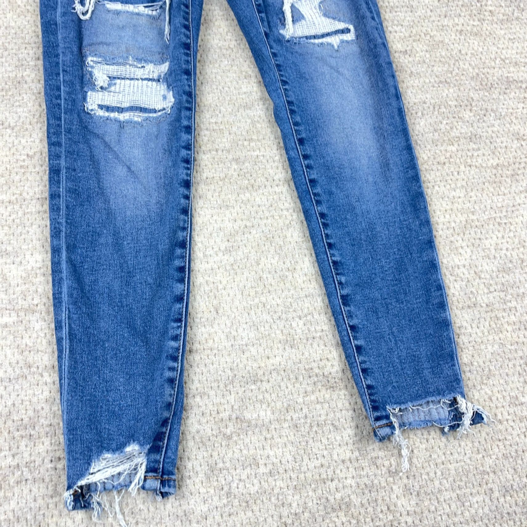 American Eagle Outfitters American Eagle Jeans Women High Rise Jegging Distressed Stretch Denim Blue Adult Size 4 Womens Size 27" / US 4 / IT 40 - 5 Thumbnail