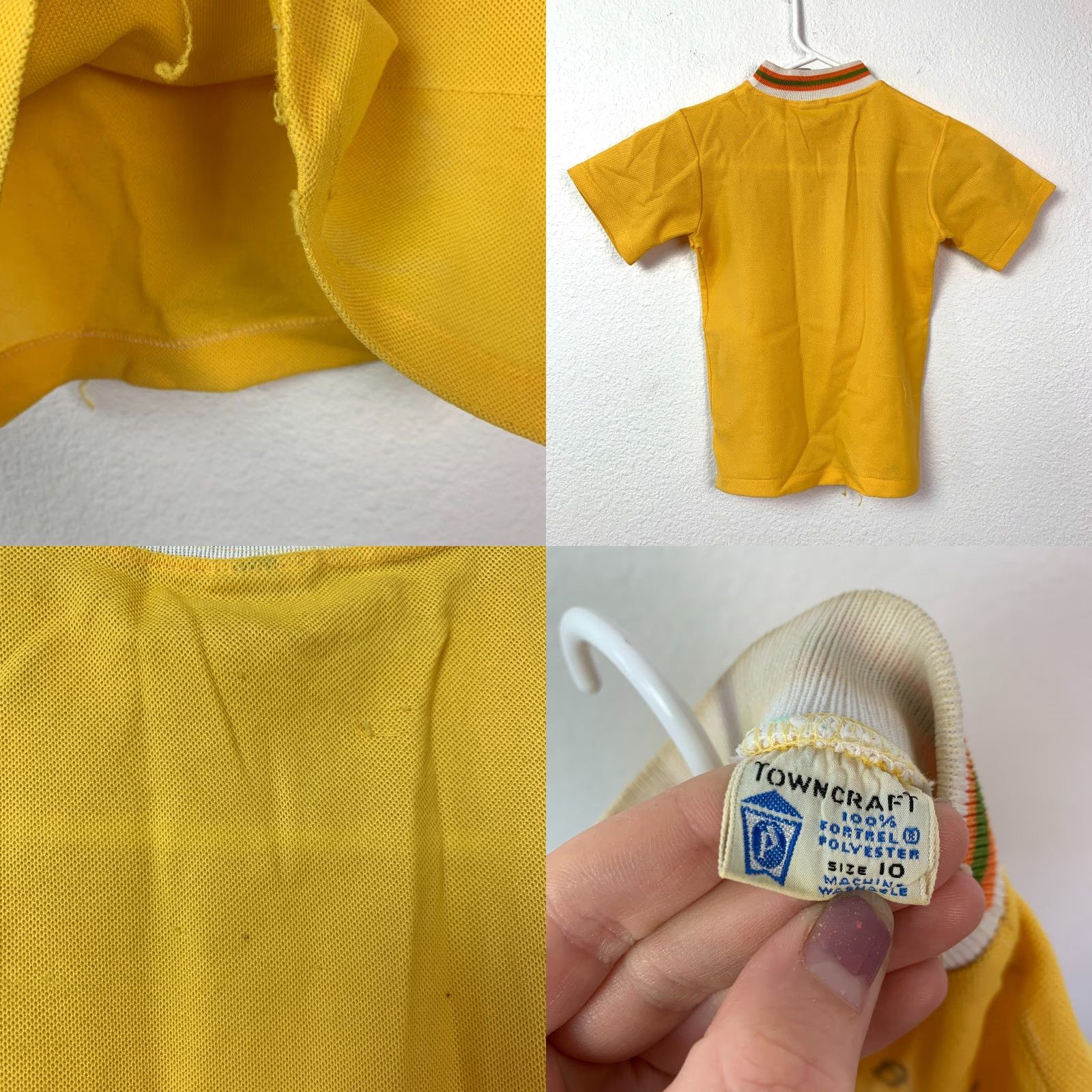 Vintage Vintage Towncraft Ringer T-Shirt Yellow Boys 26.5" 60s 70s Polyester Short Sleeve Size 10 Size US M / EU 48-50 / 2 - 8 Thumbnail