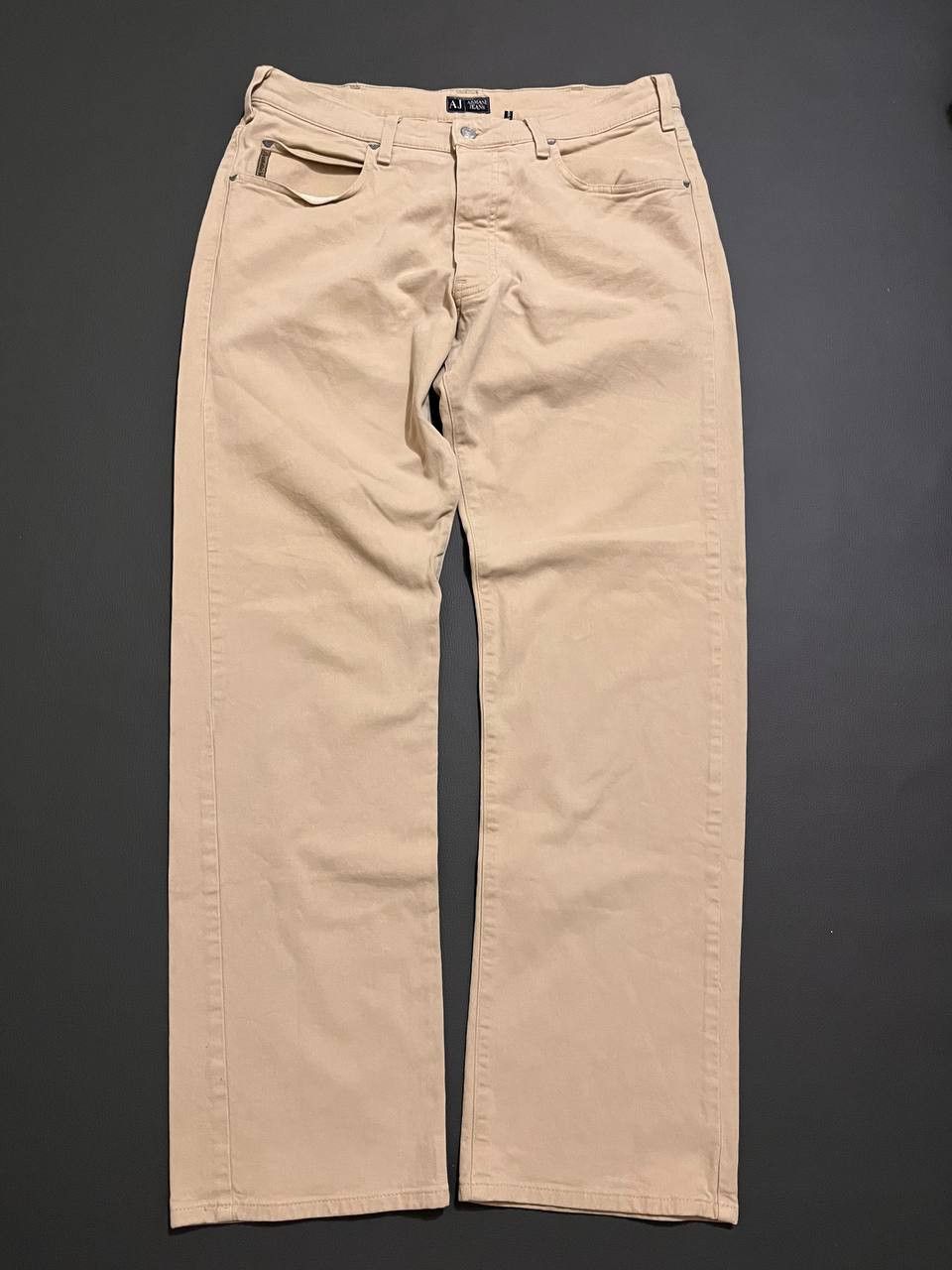 Designer × Giorgio Armani Vintage Armani Jeans Metal Logo Brown Denim Pants Beige Size US 34 / EU 50 - 1 Thumbnail