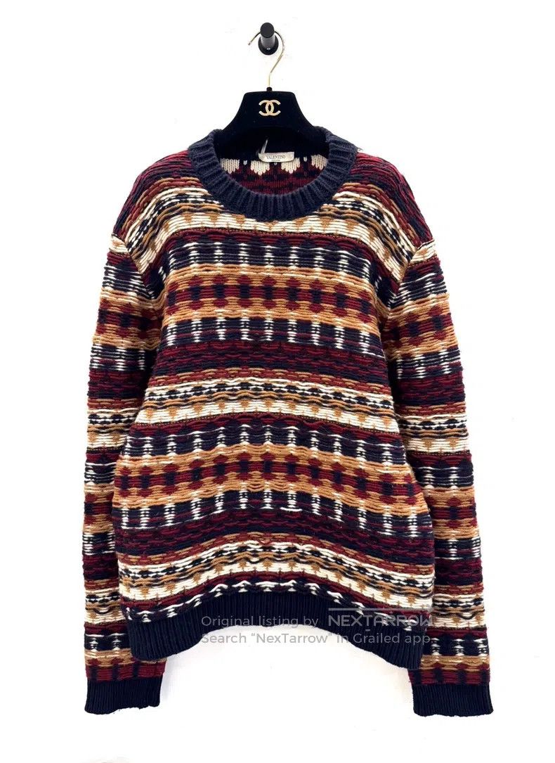 Valentino Valentino Colorful striped logo wool knit sweater Size M / US 6-8 / IT 42-44 - 1 Thumbnail