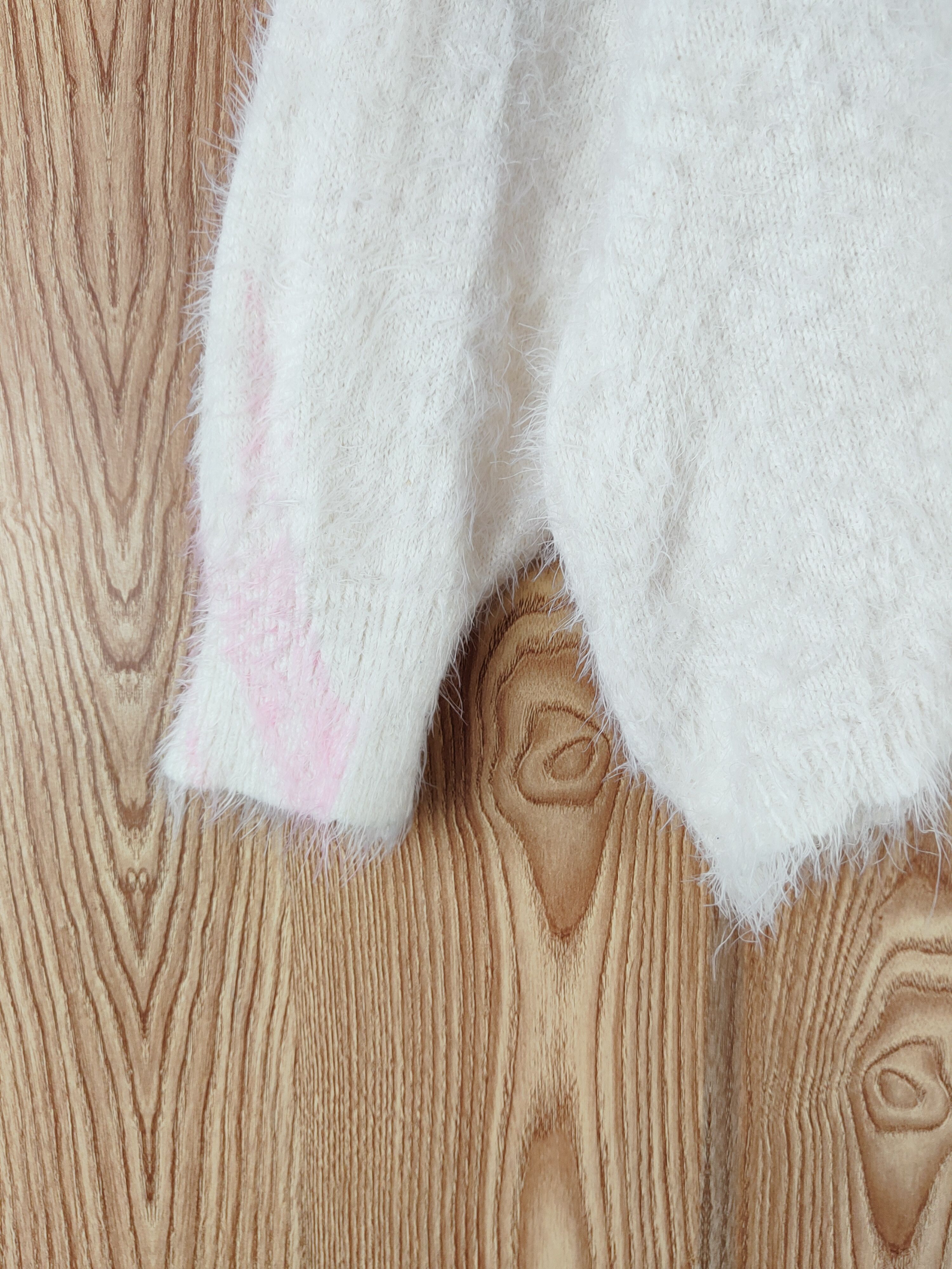 Designer × Japanese Brand × Vintage Vintage Earth Music & Ecology Cream Fur Mohair Knitwear Size L / US 10 / IT 46 - 4 Thumbnail