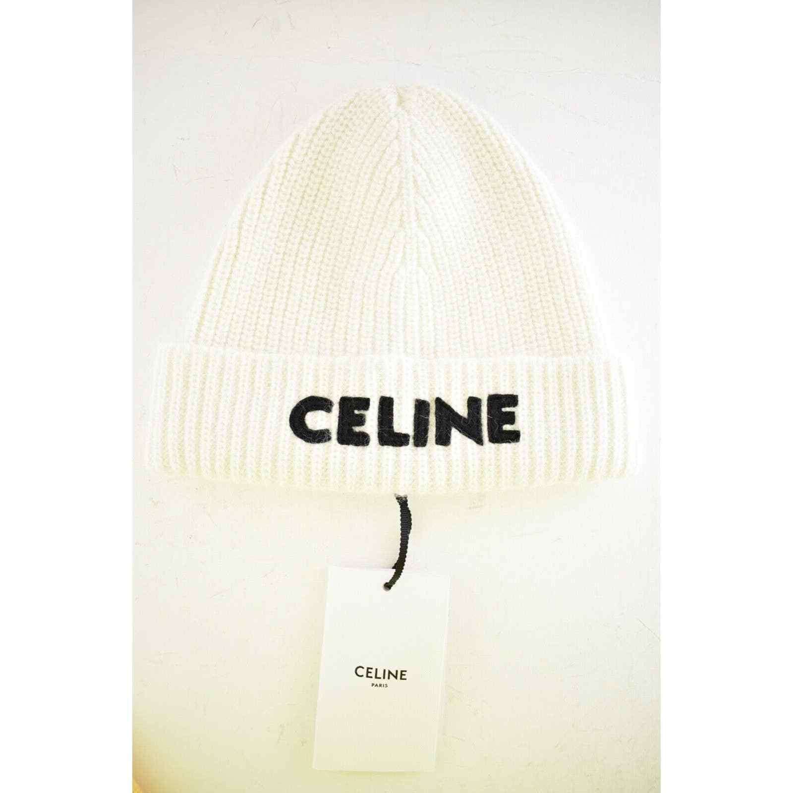 Celine Celine Paris Laine Knit Wool Embroidered Cap Winter Hat Size ONE SIZE - 2 Thumbnail