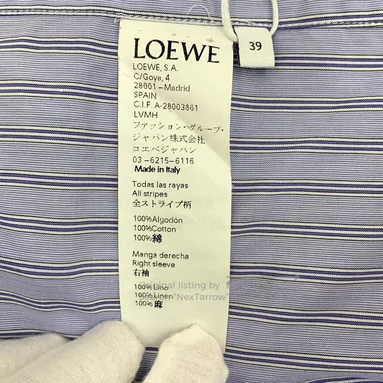 Loewe Loewe size 39 Blue and White Striped Logo Embroidered Colla Size US XXS / EU 40 - 8 Thumbnail