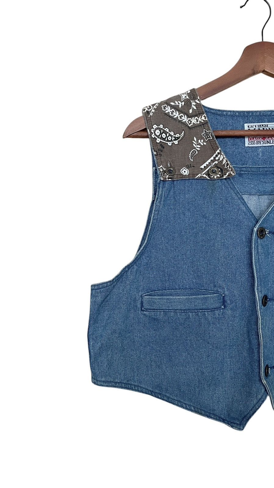 Vintage Japanese Brand Marie Patchwork Denim Vest 1990s