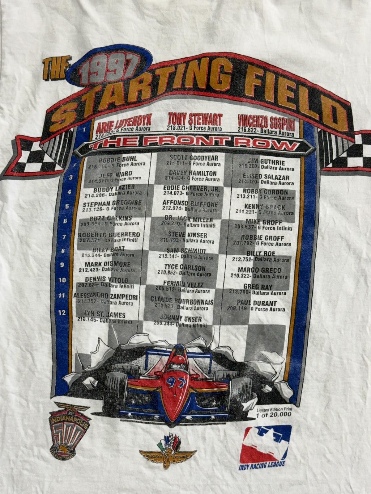 Jerzees Vintage Indianapolis 500 T-shirt 1997 Starting Field Tee - M Size US M / EU 48-50 / 2 - 5 Thumbnail