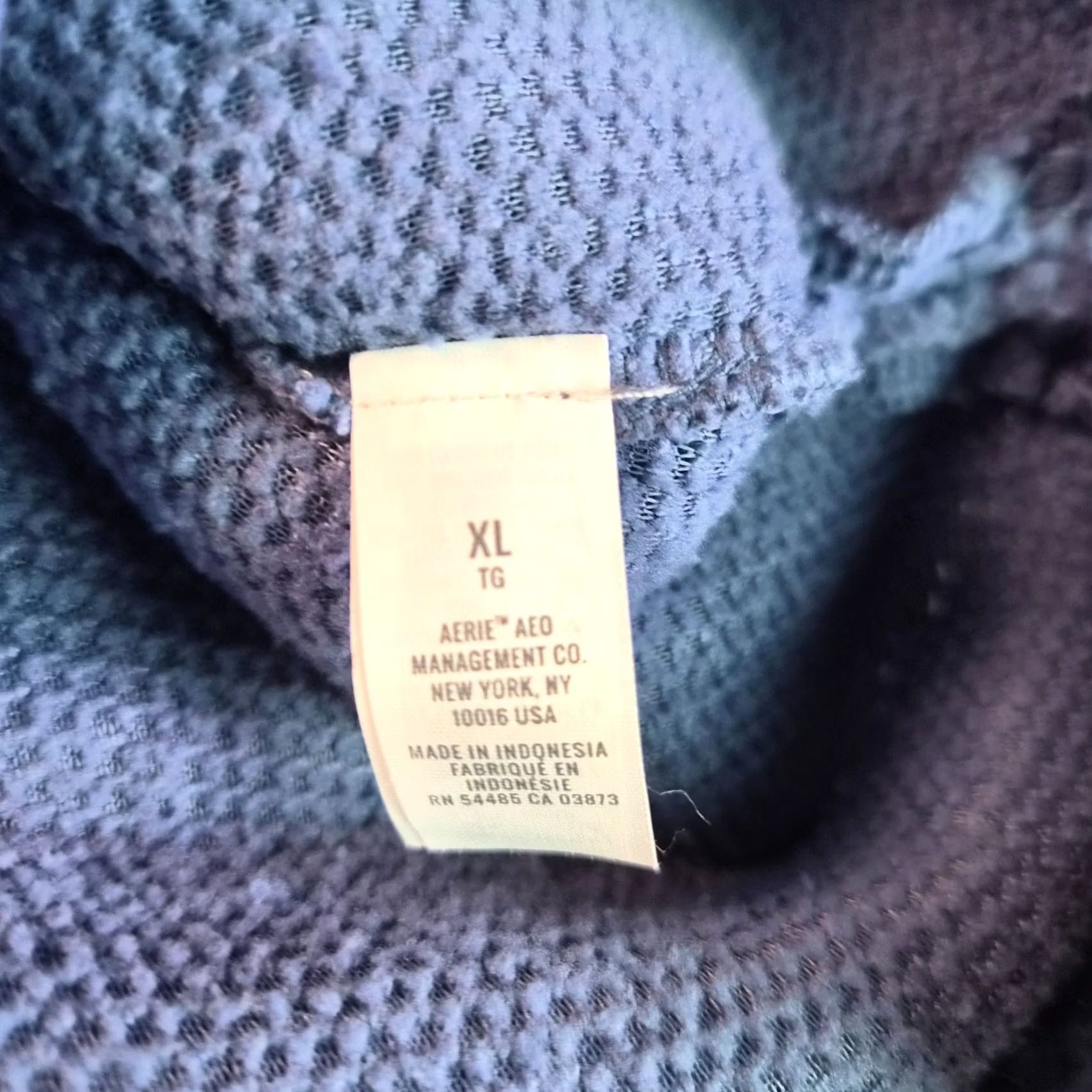 Vintage Aerie Women's XL Blue Sherpa 1/4 Zip Fleece Pullover Oversized Sweatshirt Cardigan? Size XL / US 12-14 / IT 48-50 - 6 Thumbnail
