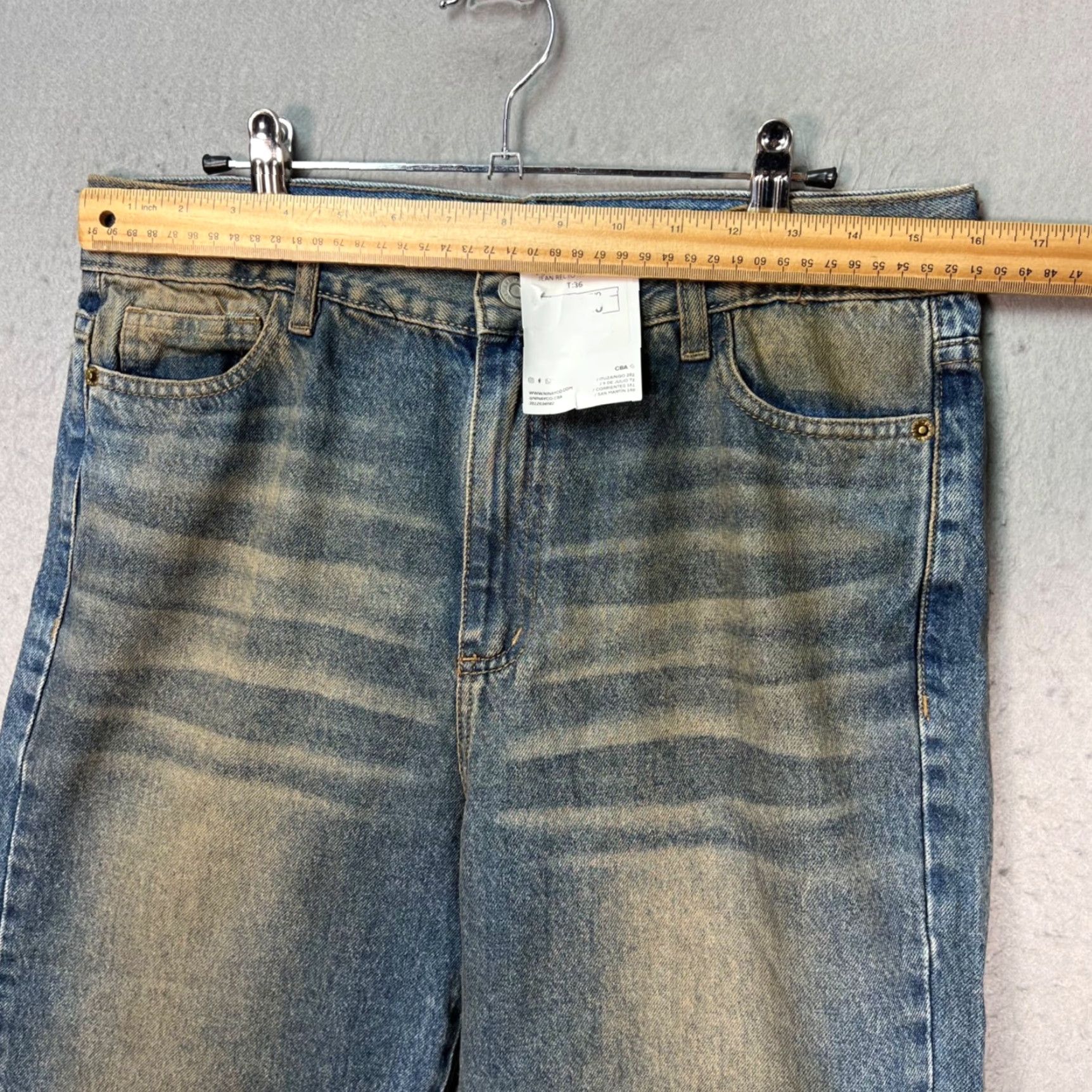 Vintage Nina Womens 38 Jeans Denim Blue High-Waisted Straight Leg 32 in Inseam 30 In 5-Pocket Style New with Tags Size 26" / US 2 / IT 38 - 6 Thumbnail