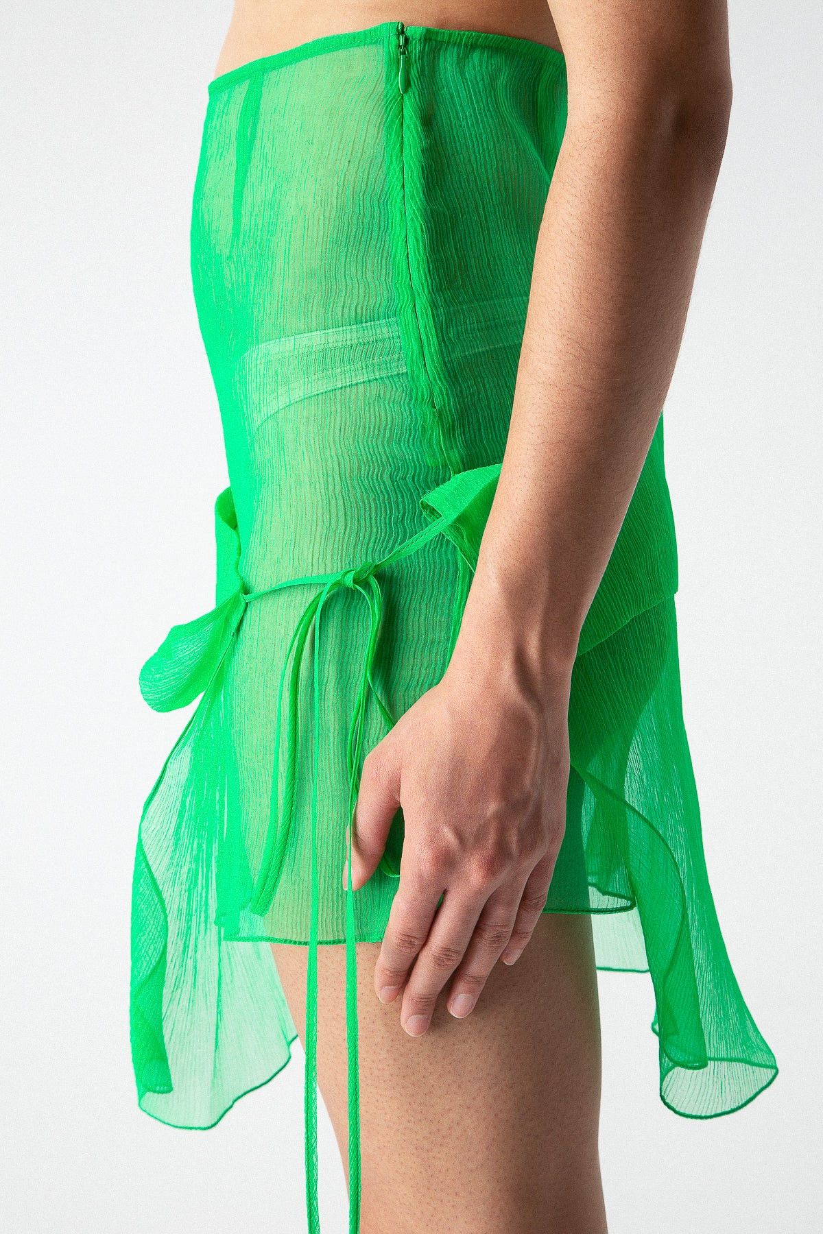Other $530 SUPRIYA LELE SILK WRAP MINI SKIRT Size 27" / US 4 / IT 40 - 3 Thumbnail