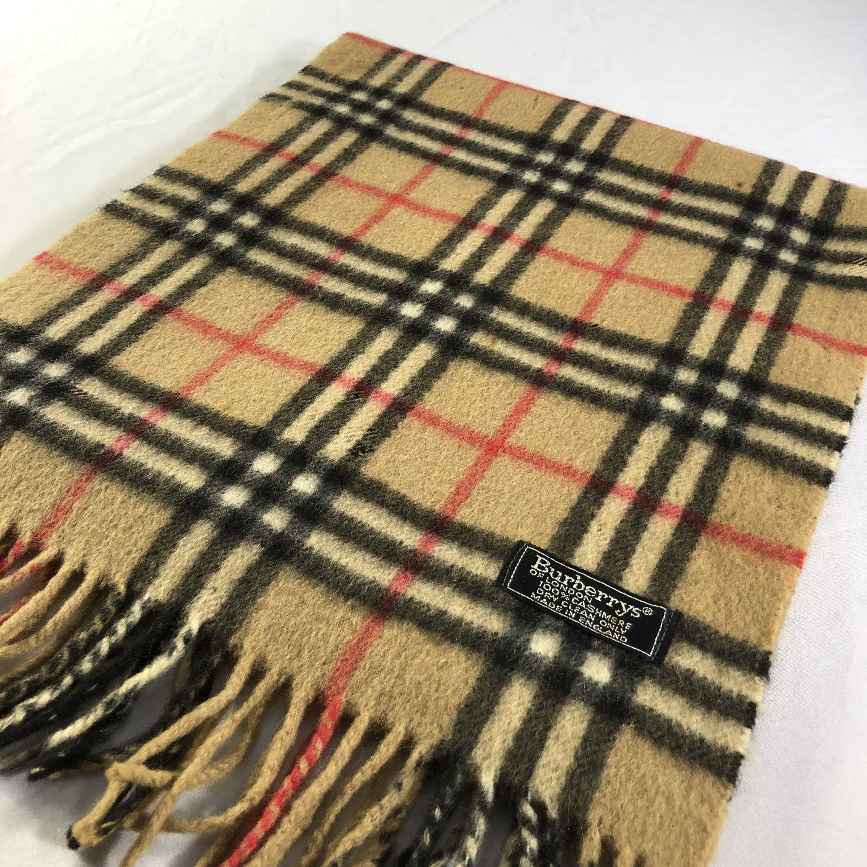 Burberry Burberrys Tan Nova Check Cashmere Scarf Muffler V1667 Size ONE SIZE - 3 Thumbnail