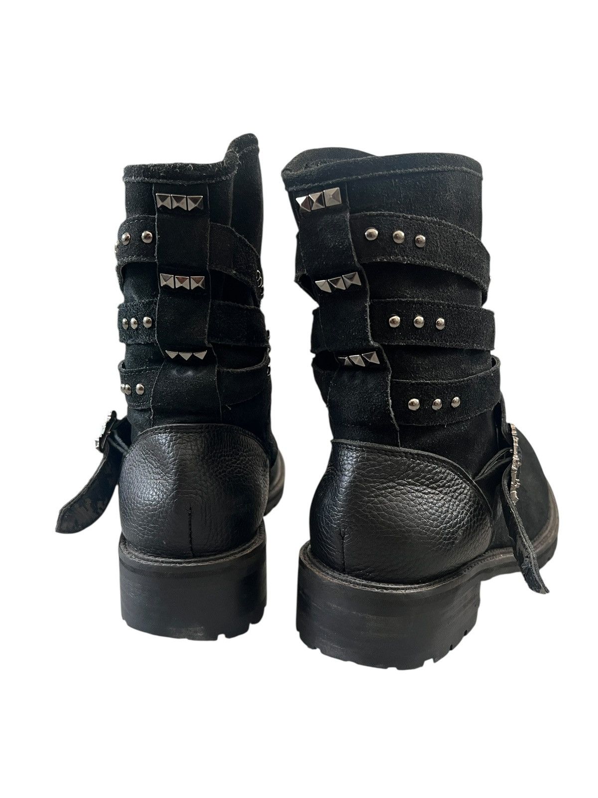 Buffalo Bobs Studded Suede Leather Strap Boots