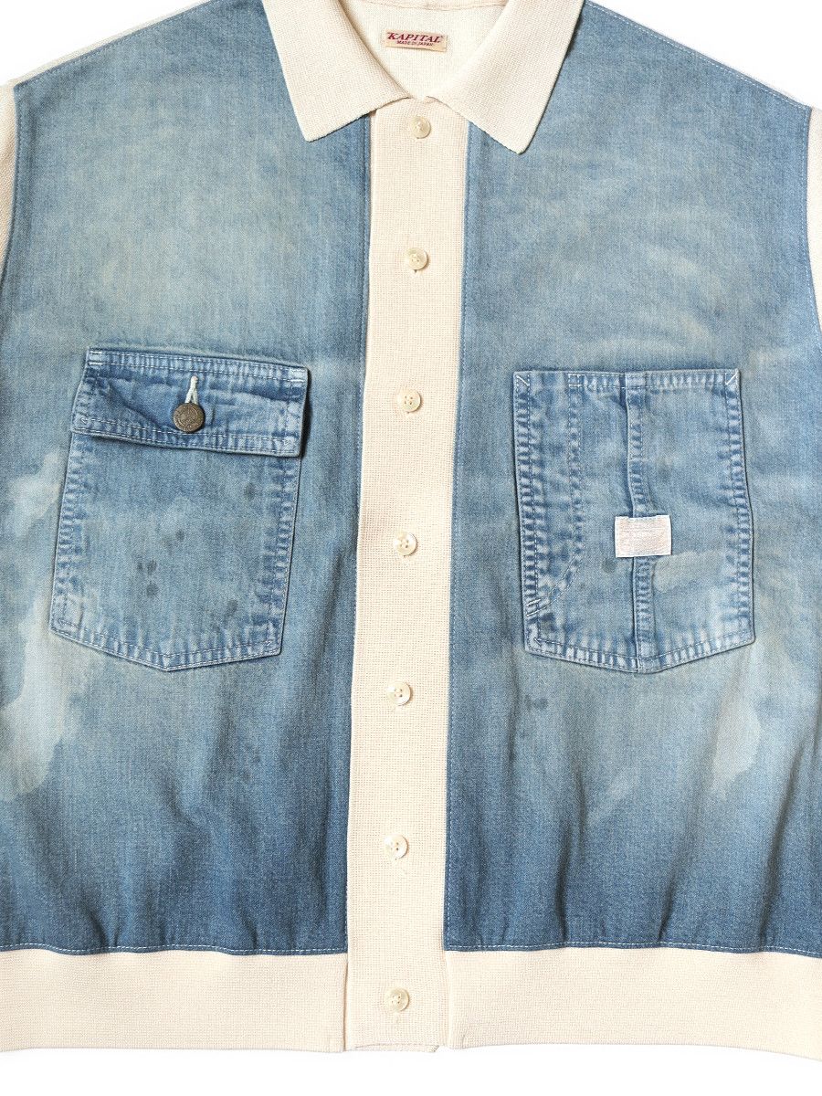 Kapital Kapital Knit × 8oz denim coverall polo shirt Size US L / EU 52-54 / 3 - 3 Thumbnail