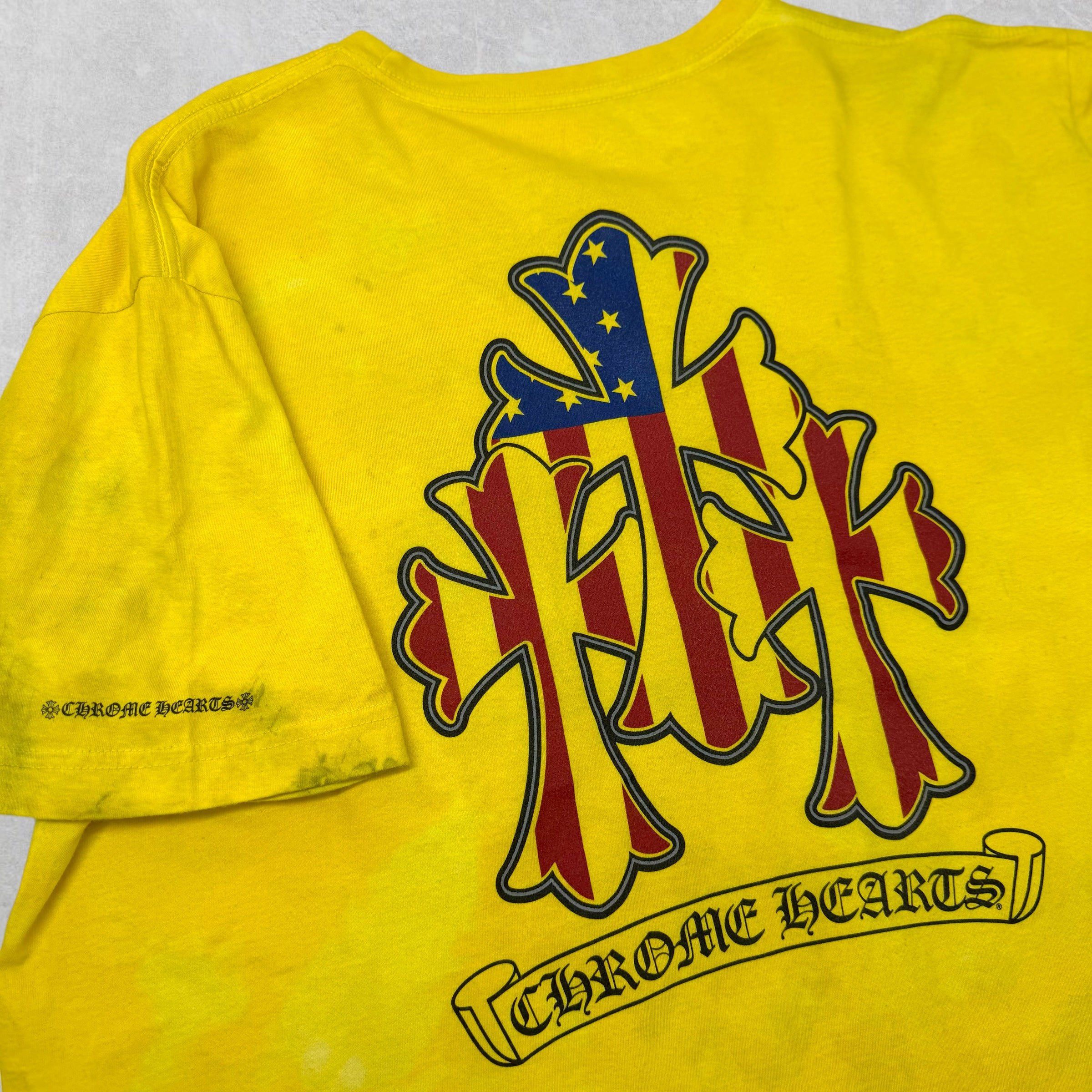 Chrome Hearts Chrome Hearts Triple Cross USA Yellow Dyed Tee XXL Size US XXL / EU 58 / 5 - 3 Thumbnail