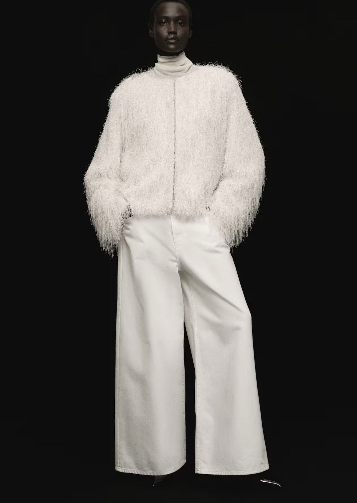 H&M H&M Womens Cream Fringe Jacket Size XXL / US 16-18 / IT 52-54 - 1 Thumbnail