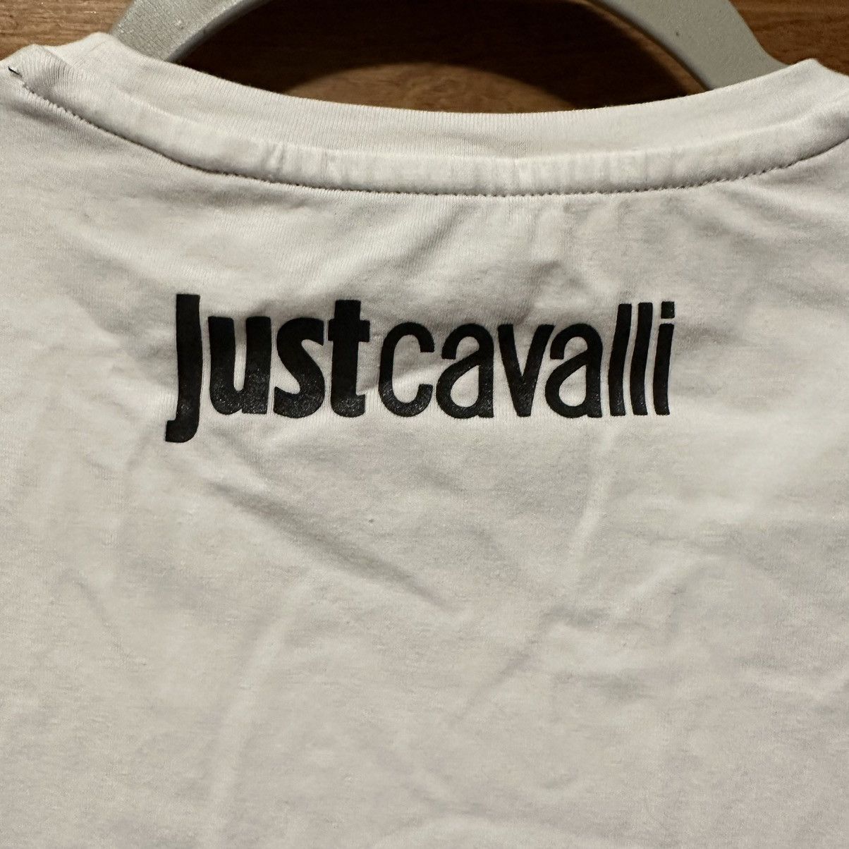 Just Cavalli Just Cavalli Men's White Logo Graphic Print Crewneck T Shirt Size US M / EU 48-50 / 2 - 5 Thumbnail