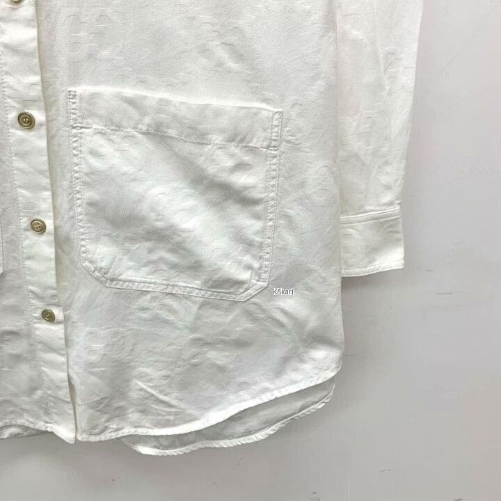 Gucci Gucci White Double G Print Cotton Shirt Size US M / EU 48-50 / 2 - 4 Thumbnail