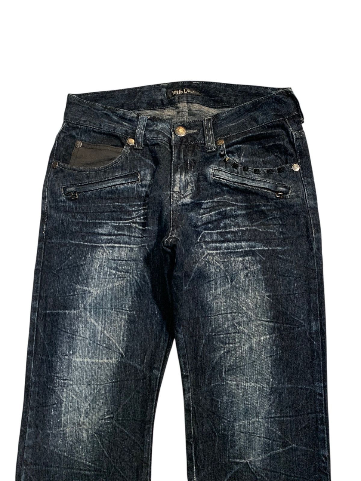 Tornado Mart RUSTY SKULL BONES WILD LIFE STUDDED CLAWMARK PUNK DENIM☠️ Size US 32 / EU 48 - 6 Thumbnail
