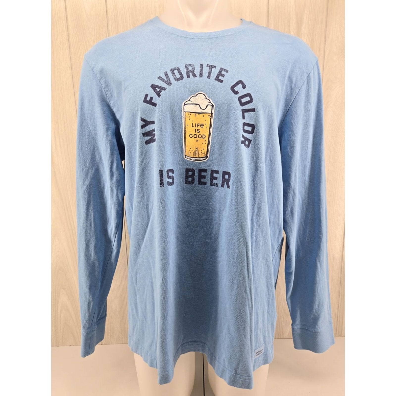 Life is Good Life is Good Crusher Long Sleeve T Shirt Large "My Favorite Color Is Beer" Men Shirt Blue XS? Size US L / EU 52-54 / 3 - 2 Thumbnail
