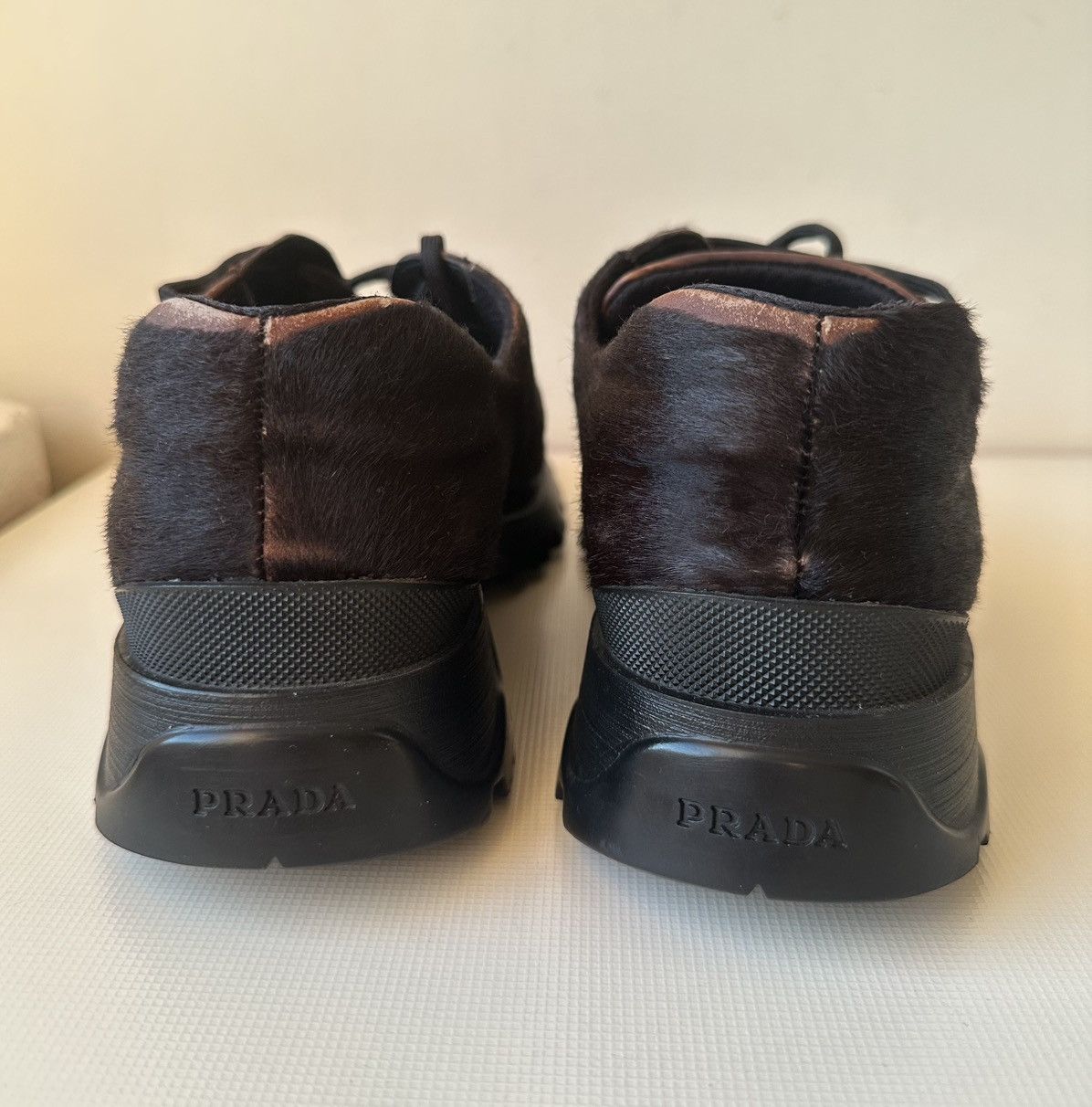 Prada Prada AW99 Pony Hair brown leather derby Size US 7.5 / IT 37.5 - 6 Thumbnail