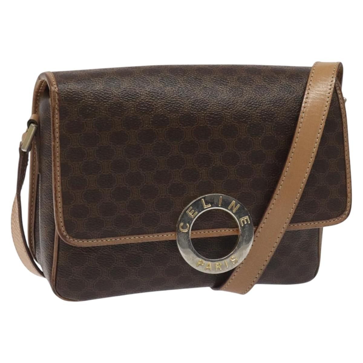 Celine CELINE Macadam Canvas Circle Shoulder Bag Pvc Leather Brown Size ONE SIZE - 1 Thumbnail