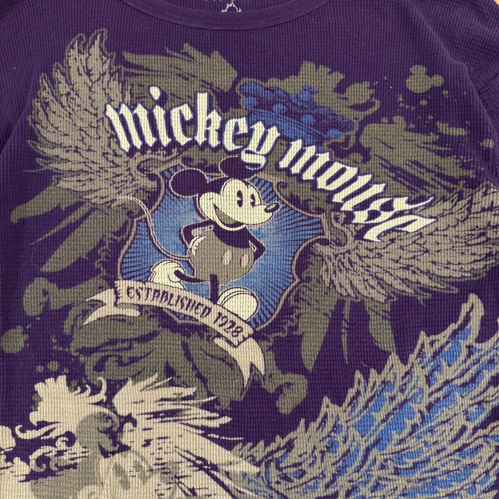 Mickey Mouse Y2K Mickey Mouse Long Sleeve Knit Shirt– Purple – Full Print Size US S / EU 44-46 / 1 - 3 Thumbnail
