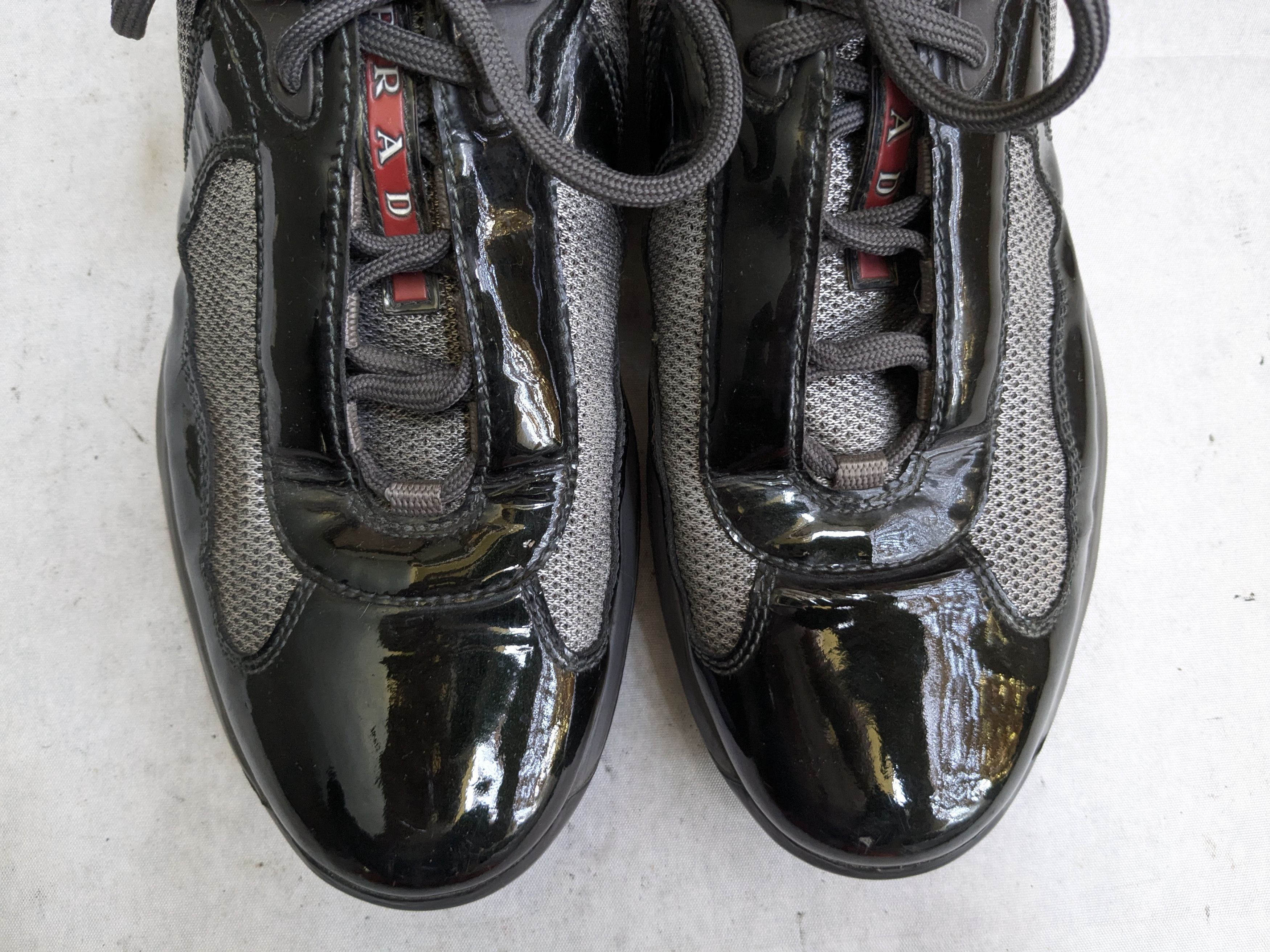 Prada Prada America's Cup Sneakers Gray Patent Leather 9 Low Top Size US 9 / EU 42 - 7 Thumbnail