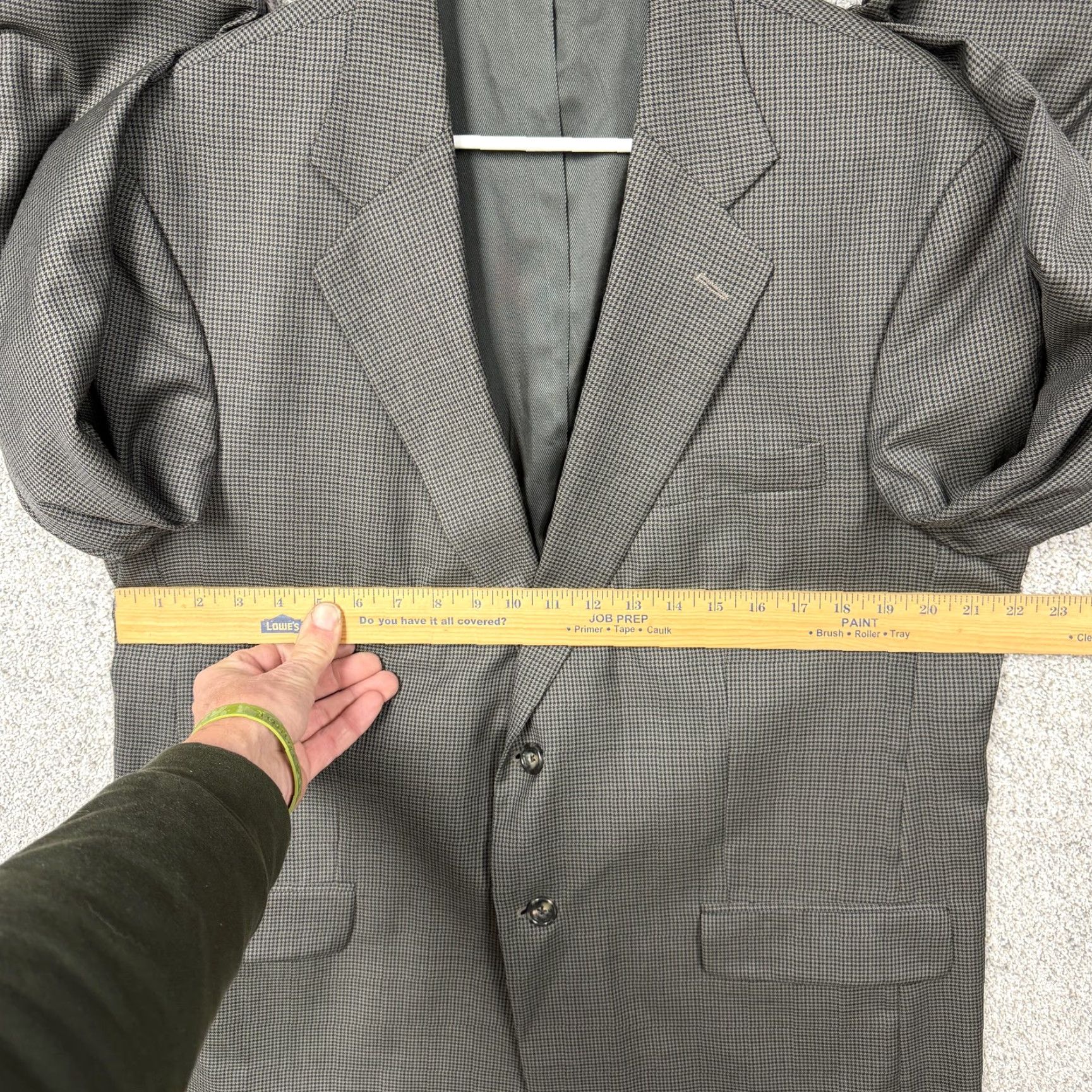 Stafford Stafford Sport Coat Mens 44R Gray Check Wool Blazer Two-Button Business Classic Jacket Coat Mens Size 44R - 4 Thumbnail