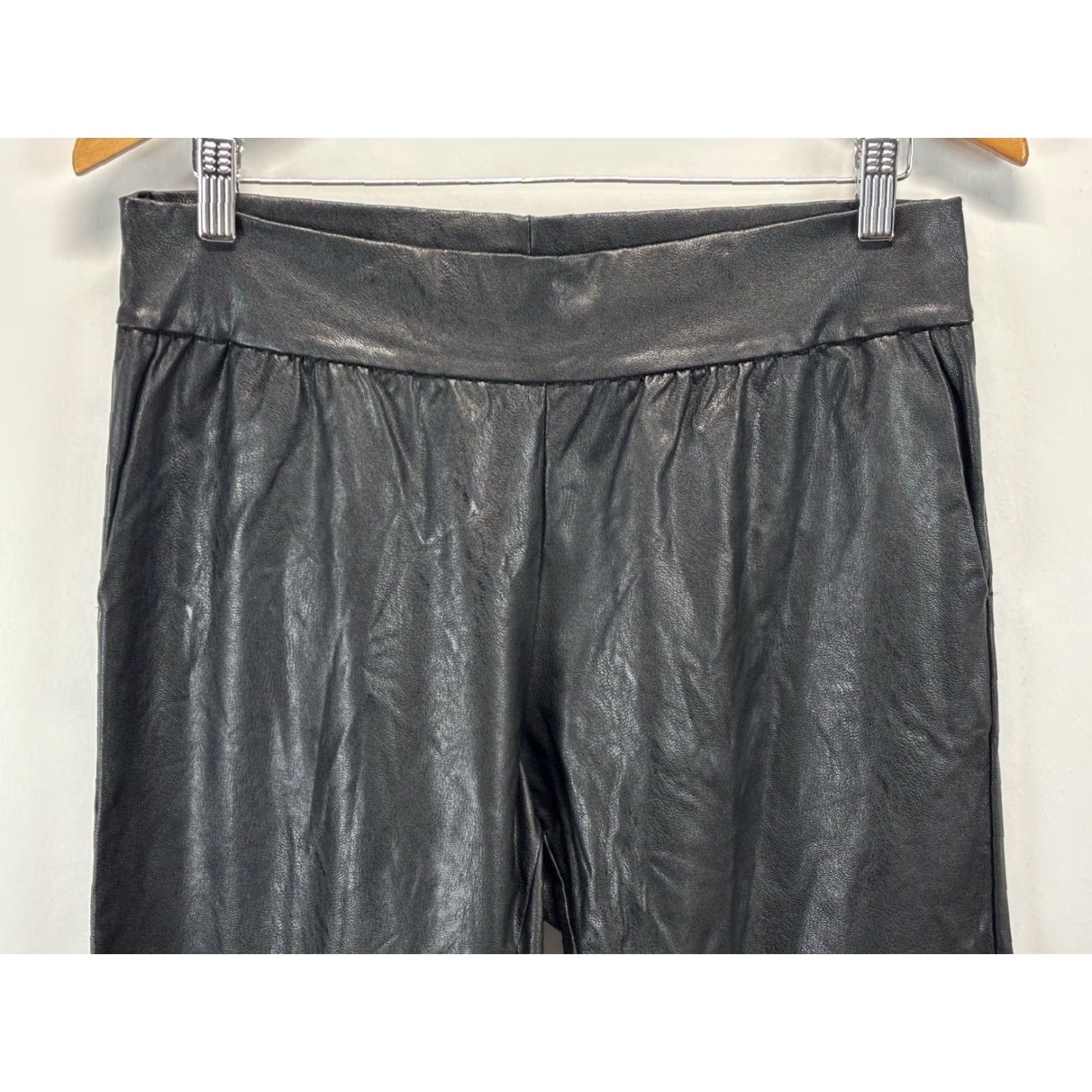 Commando Commando Women's Pants Joggers Faux Leather Size L Black Size 36" / US 14 / IT 50 - 2 Thumbnail