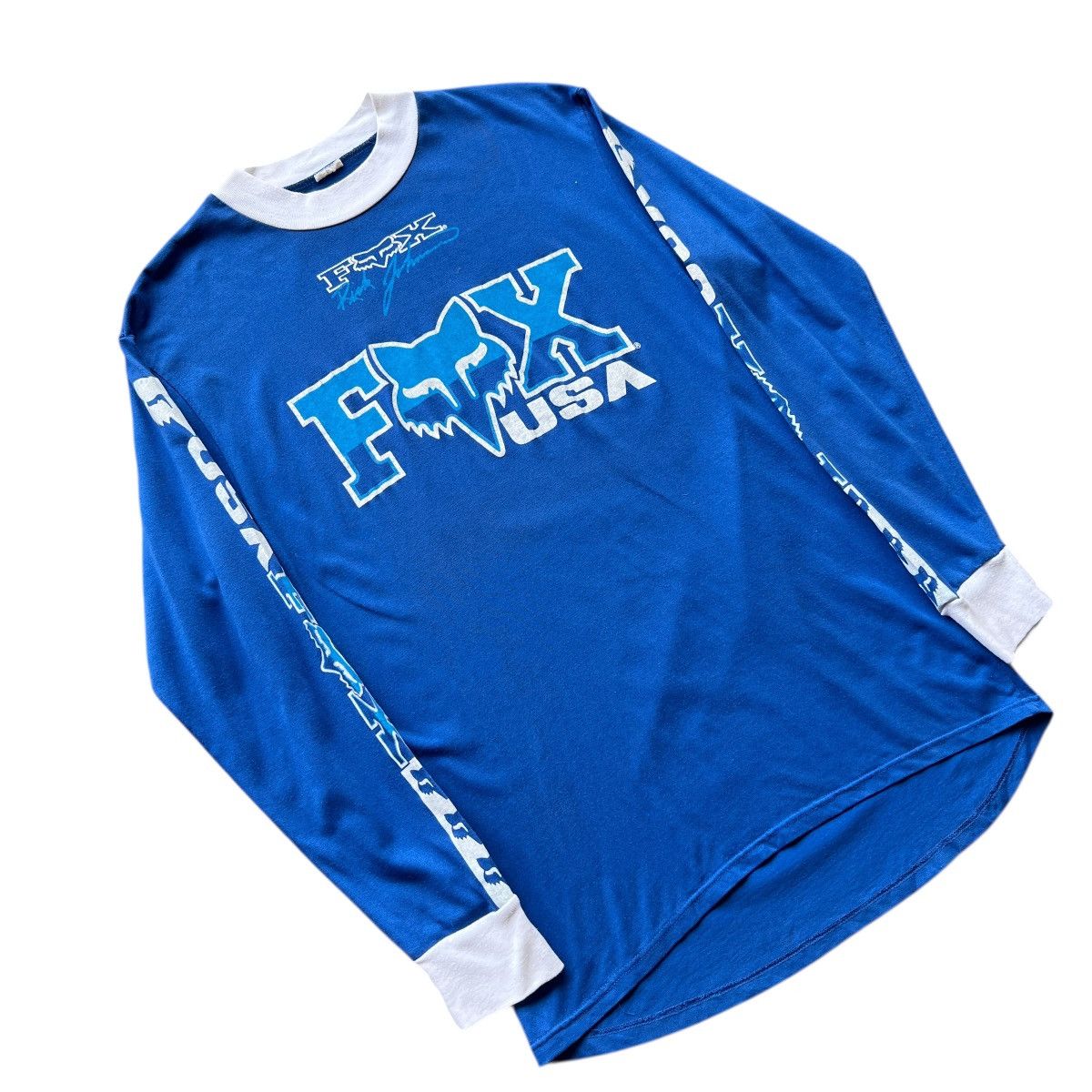 Fox Racing 🔥 Rare Vintage Fox Usa Racing RICK JOHNSON Jersey Size US L / EU 52-54 / 3 - 8 Thumbnail
