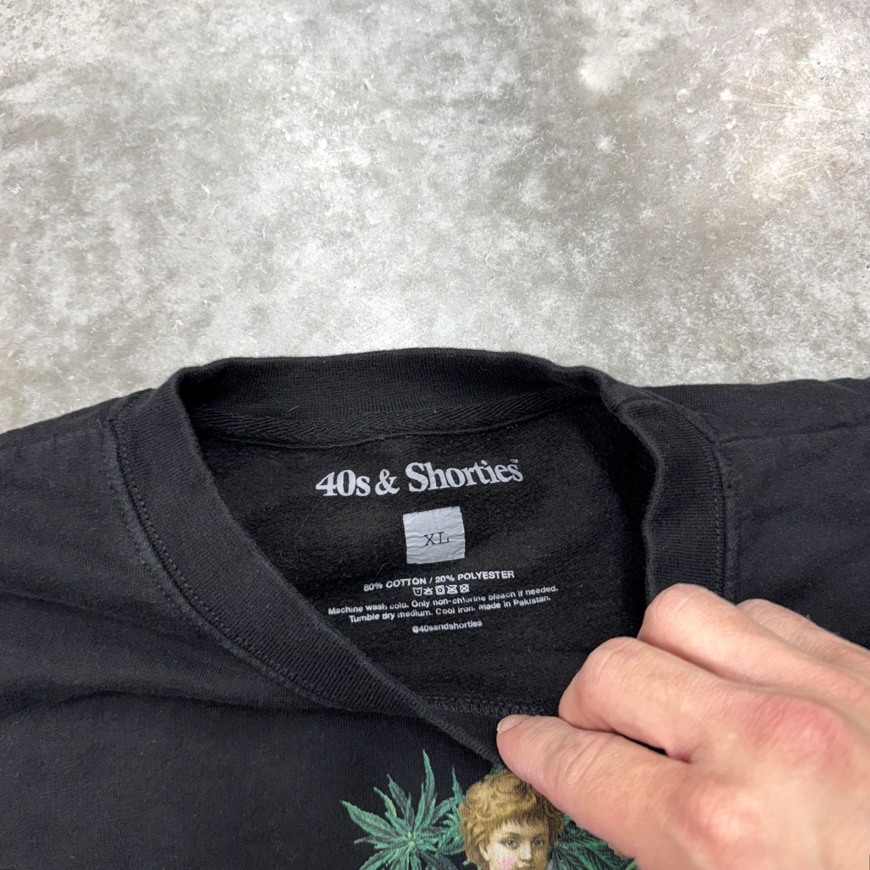 Vintage VINTAGE 40s & Shorties Shirt Mens XL Black Angel Graphic Crewneck Sweatshirt Pullover Size US XL / EU 56 / 4 - 4 Thumbnail