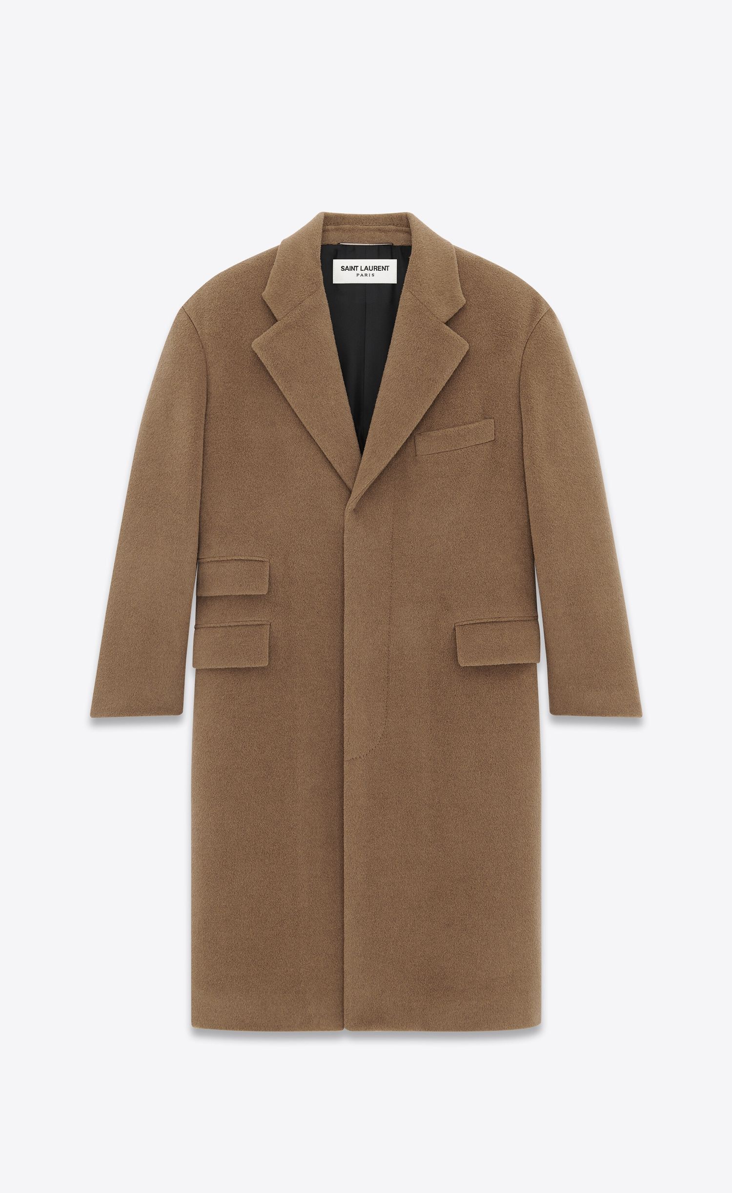 Saint Laurent Paris Long Coat in Prince of Wales Wool | Grailed