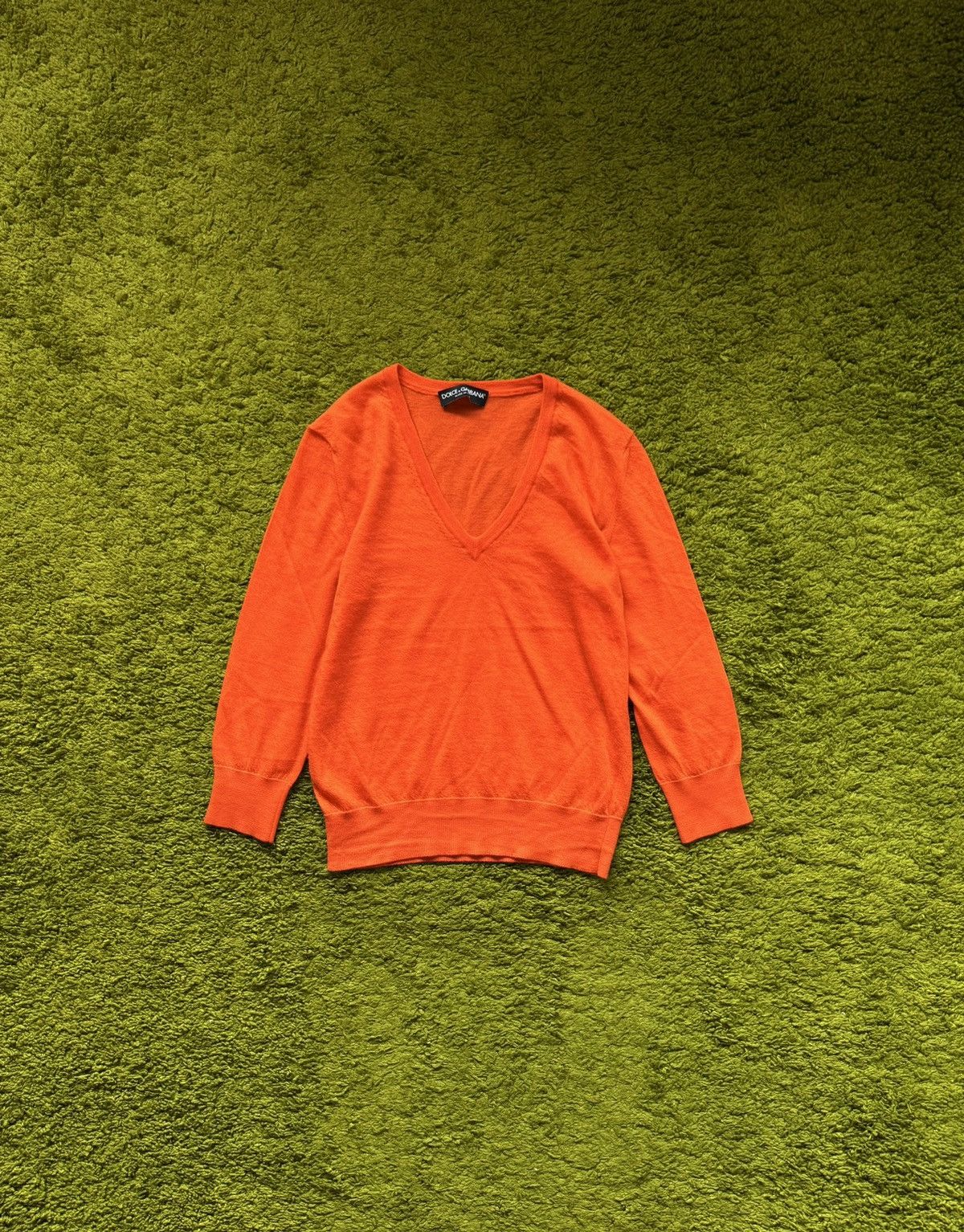 Dolce & Gabbana Dolce & Gabbana D&G orange wool v-neck pullover sweater Size US XS / EU 42 / 0 - 1 Thumbnail