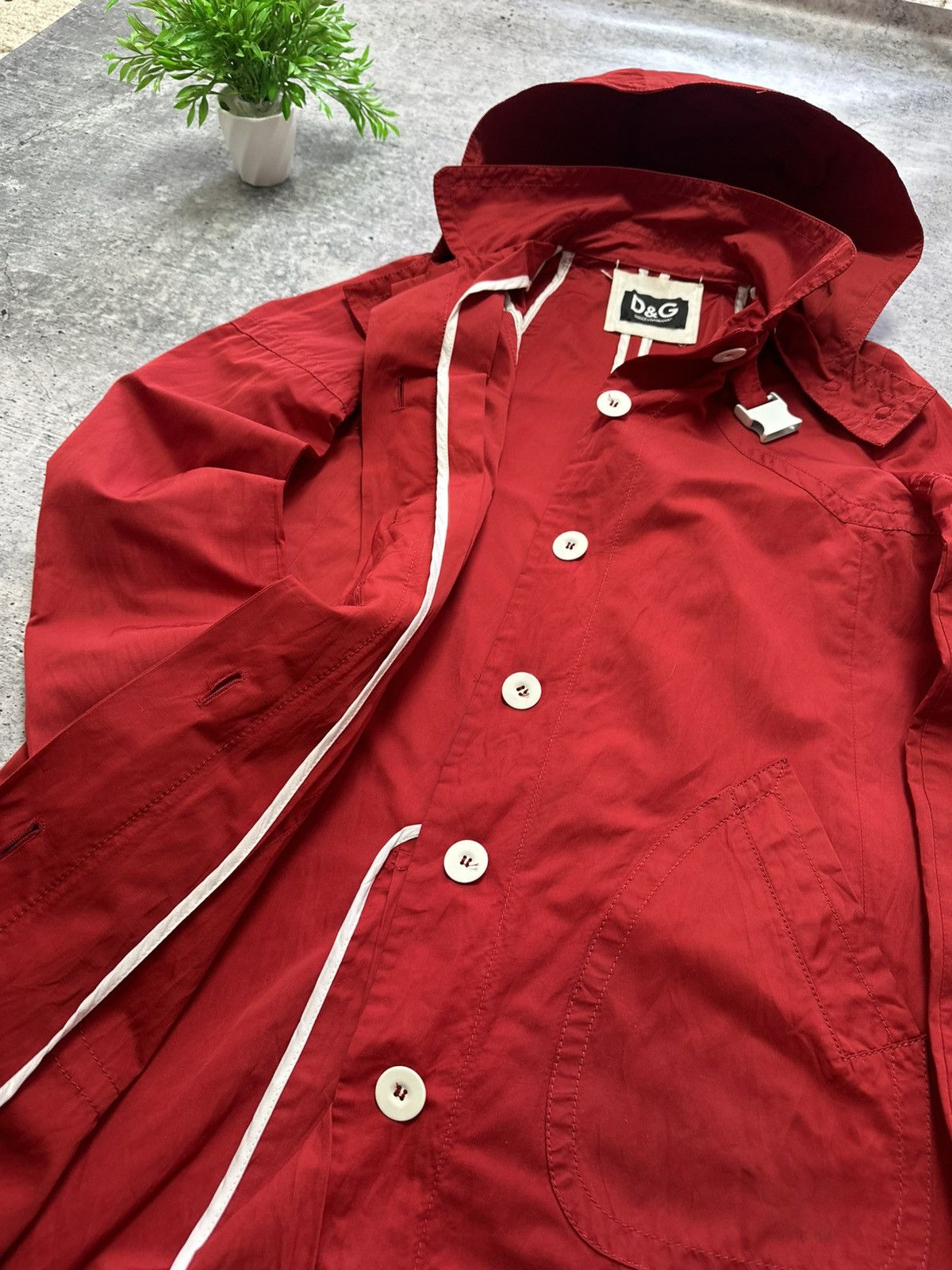 Dolce & Gabbana Vintage 90s Dolce Gabbana Rain Hooded Jacket D&G Trench Size M / US 6-8 / IT 42-44 - 8 Thumbnail