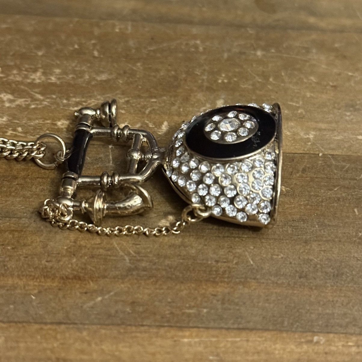 Other Gold tone rhinestone rotary phone pendant necklace Size ONE SIZE - 5 Thumbnail