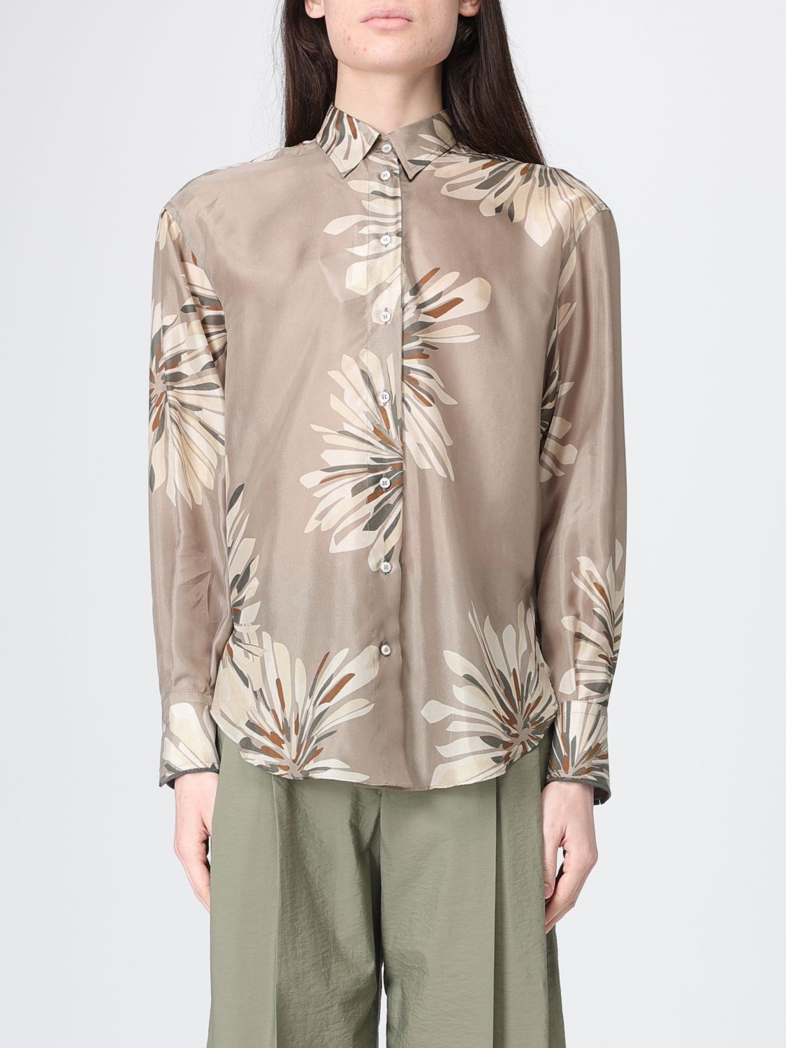 Brunello Cucinelli Brunello Cucinelli Shirt Woman Green Size M / US 6-8 / IT 42-44 - 1 Thumbnail