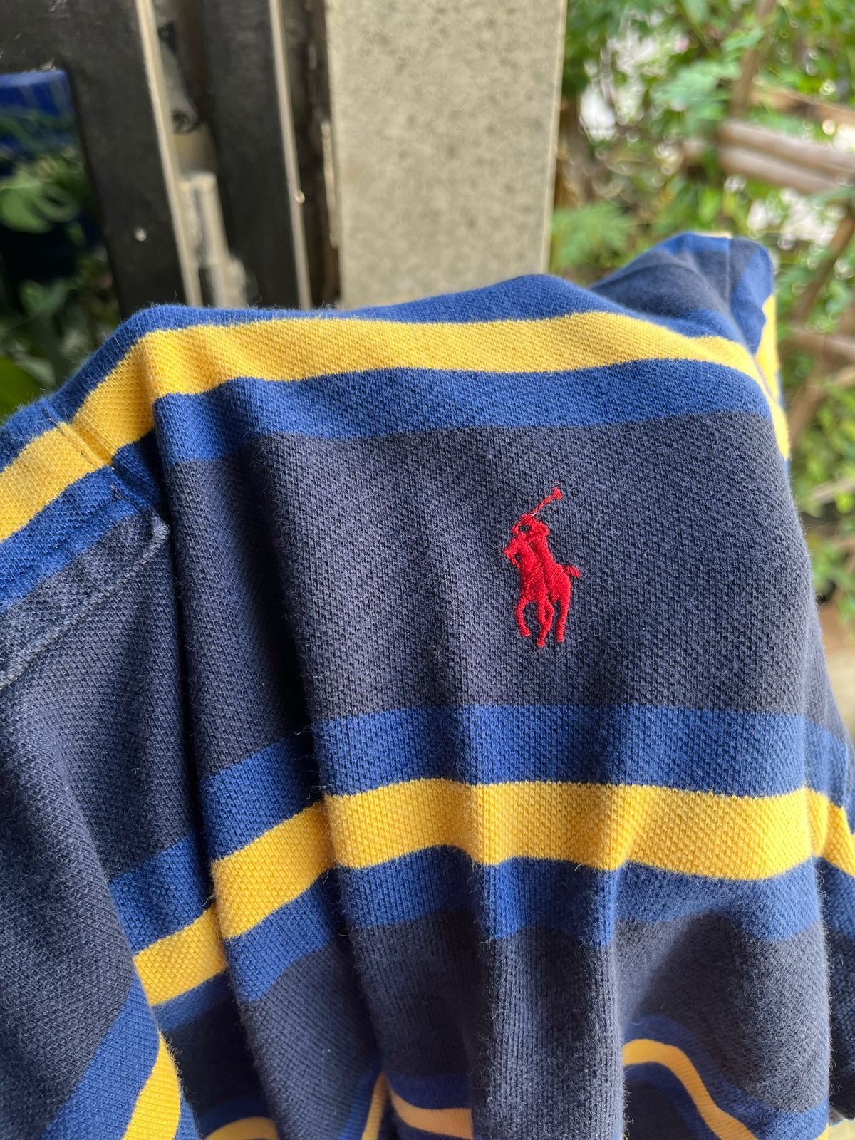Polo Ralph Lauren × Vintage polo ralph lauren striped navy & yellow polo shirt Size US XL / EU 56 / 4 - 3 Thumbnail